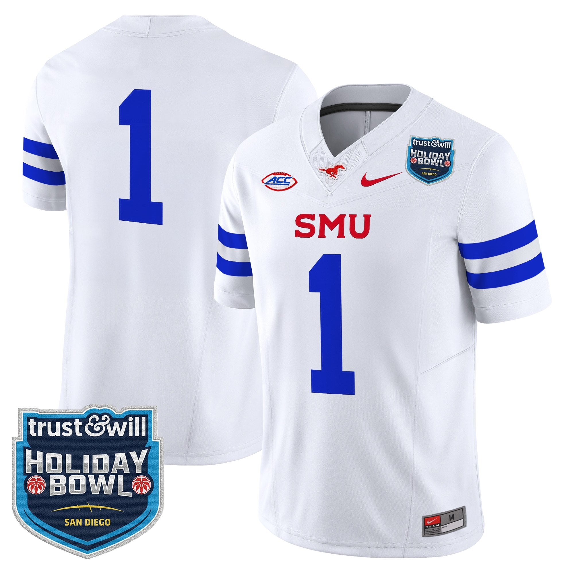 Men's SMU Mustangs 2026 Holiday Bowl Vapor Limited Jersey - All Stitched