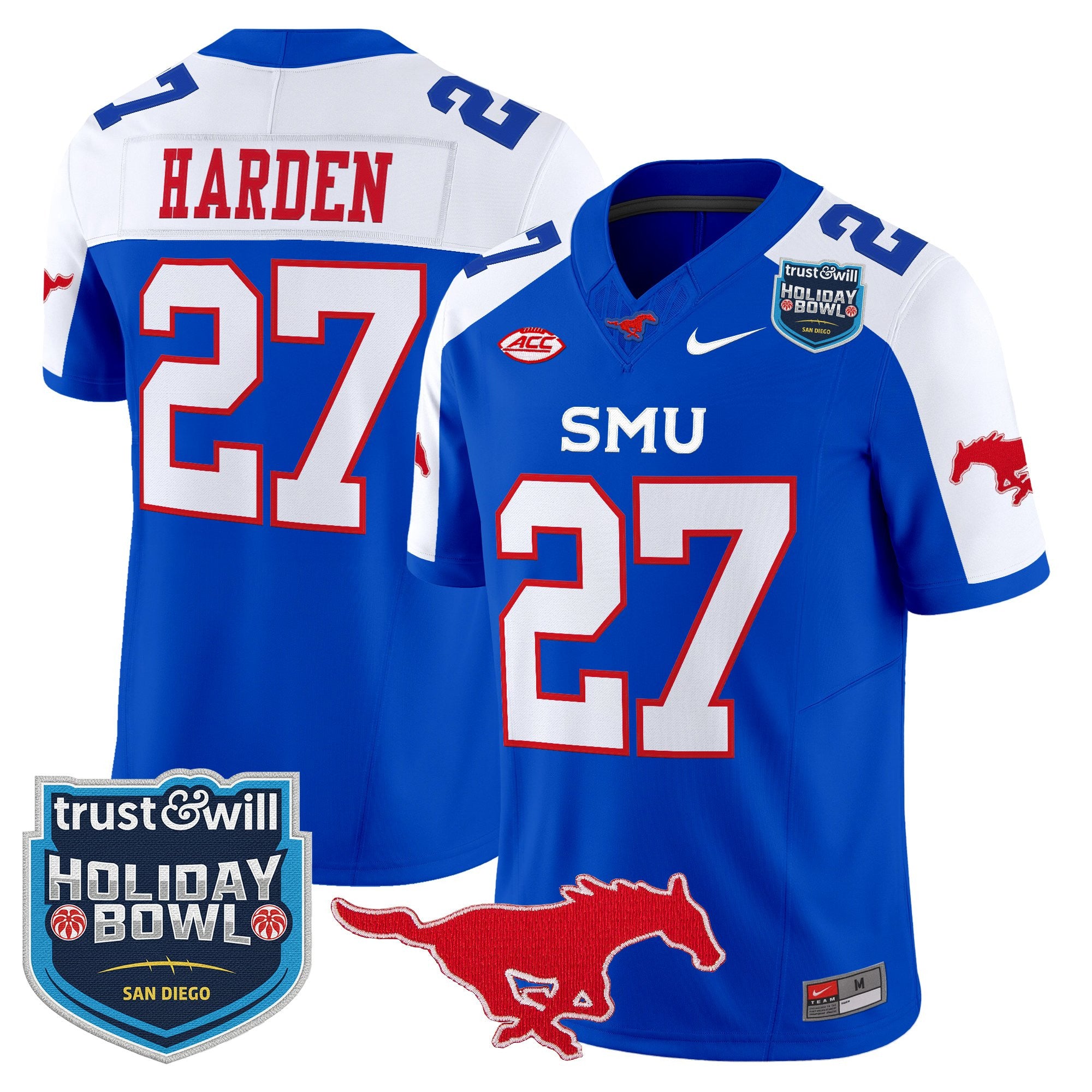 Men's SMU Mustangs 2026 Holiday Bowl Vapor Limited Jersey - All Stitched