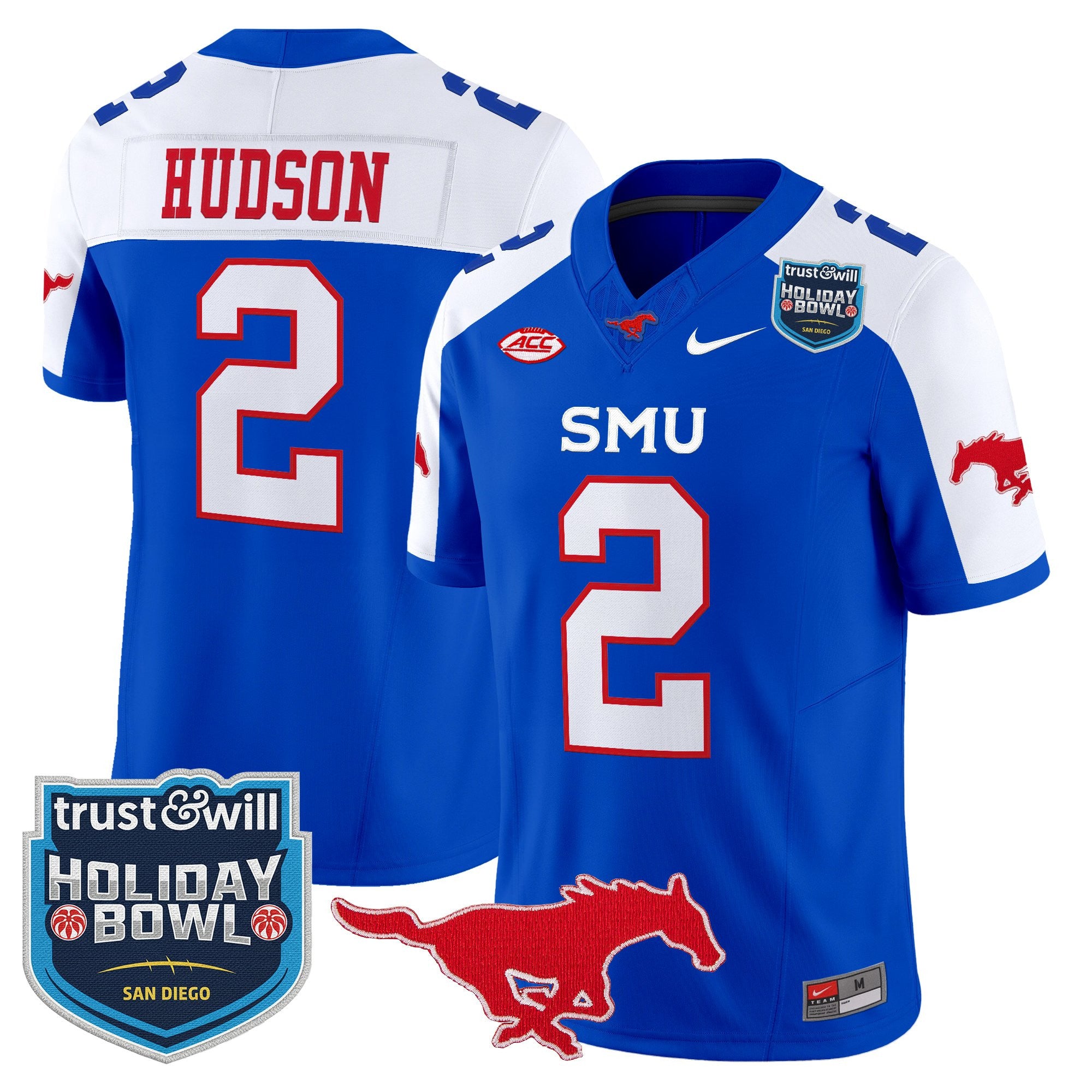 Men's SMU Mustangs 2026 Holiday Bowl Vapor Limited Jersey - All Stitched