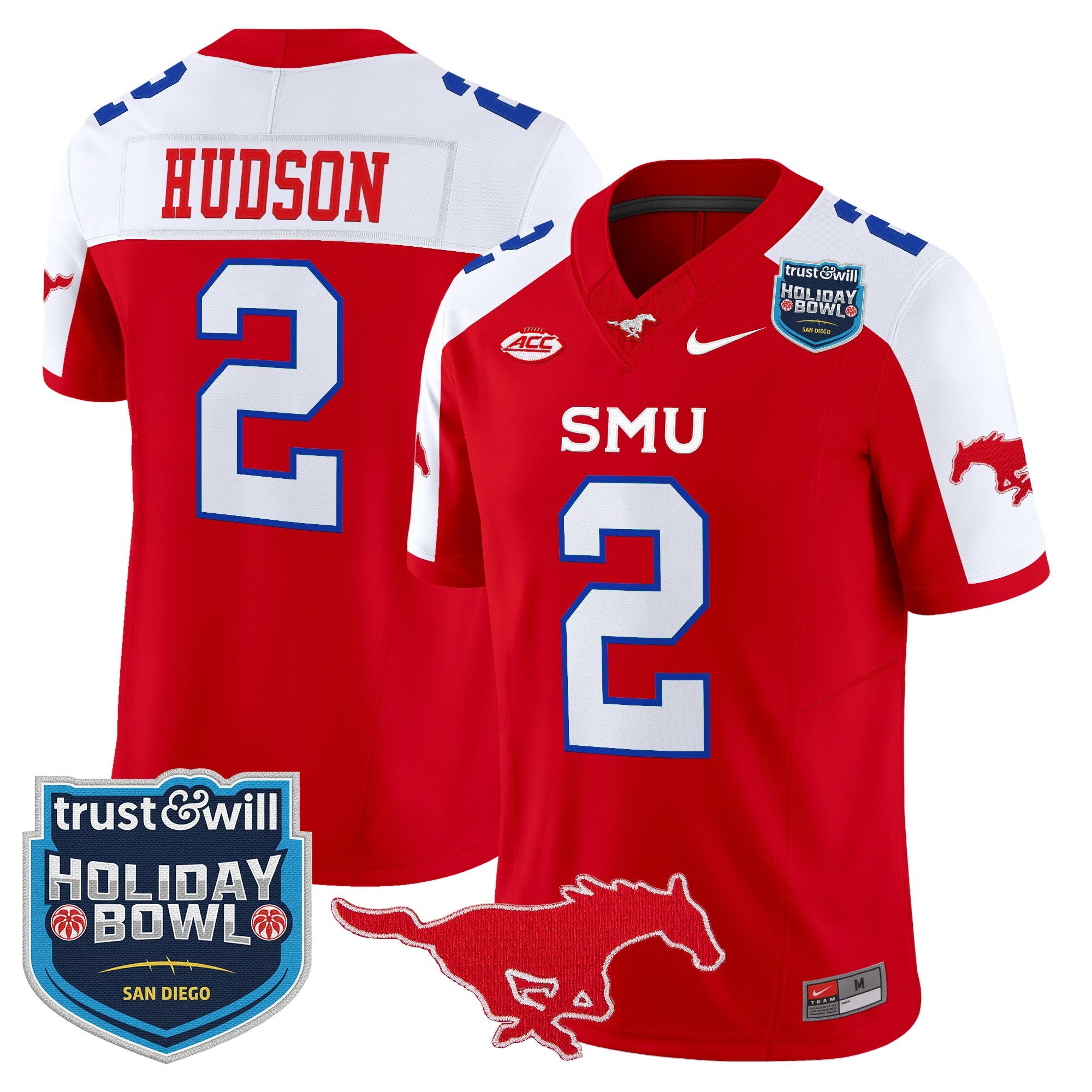 Men's SMU Mustangs 2026 Holiday Bowl Vapor Limited Jersey - All Stitched