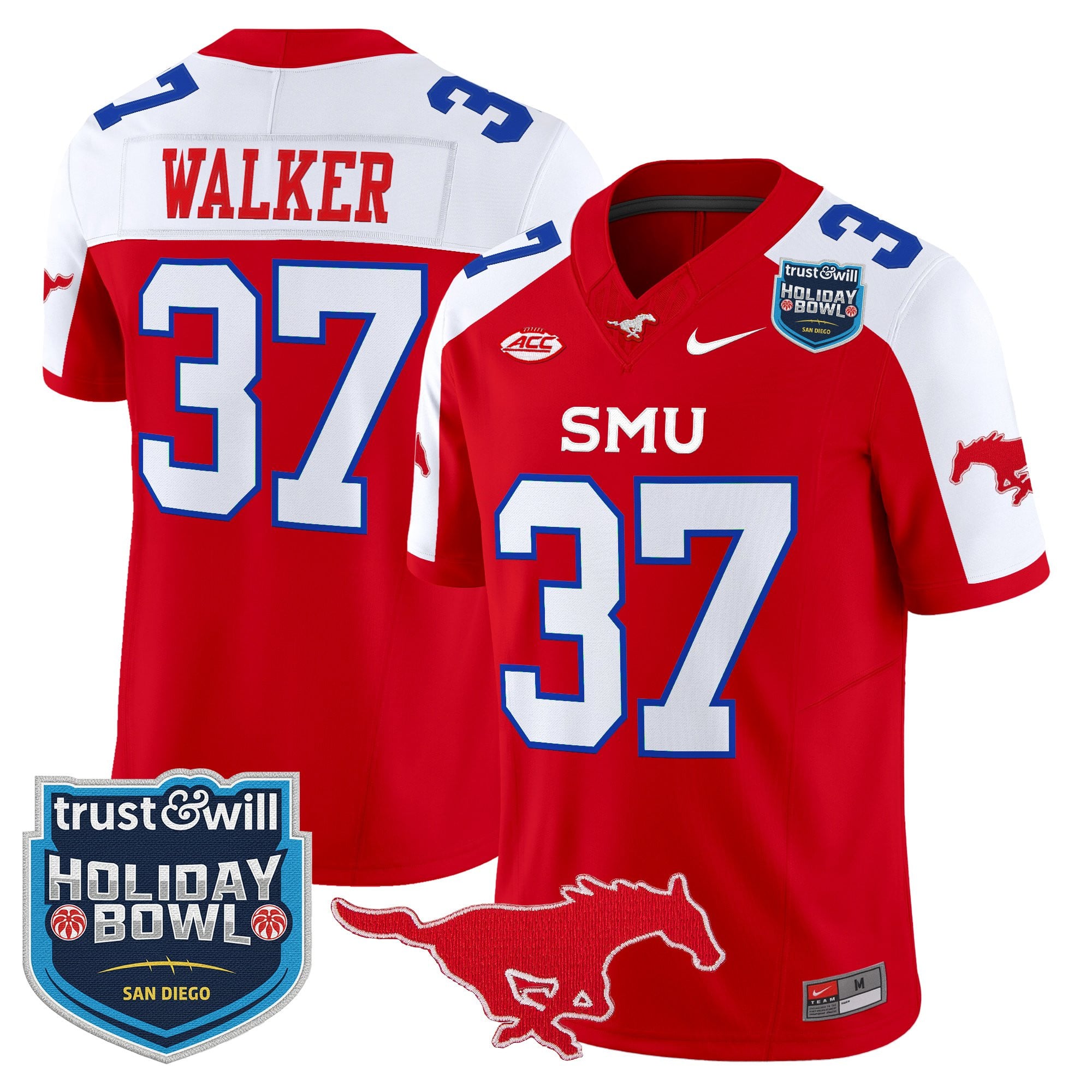 Men's SMU Mustangs 2026 Holiday Bowl Vapor Limited Jersey - All Stitched