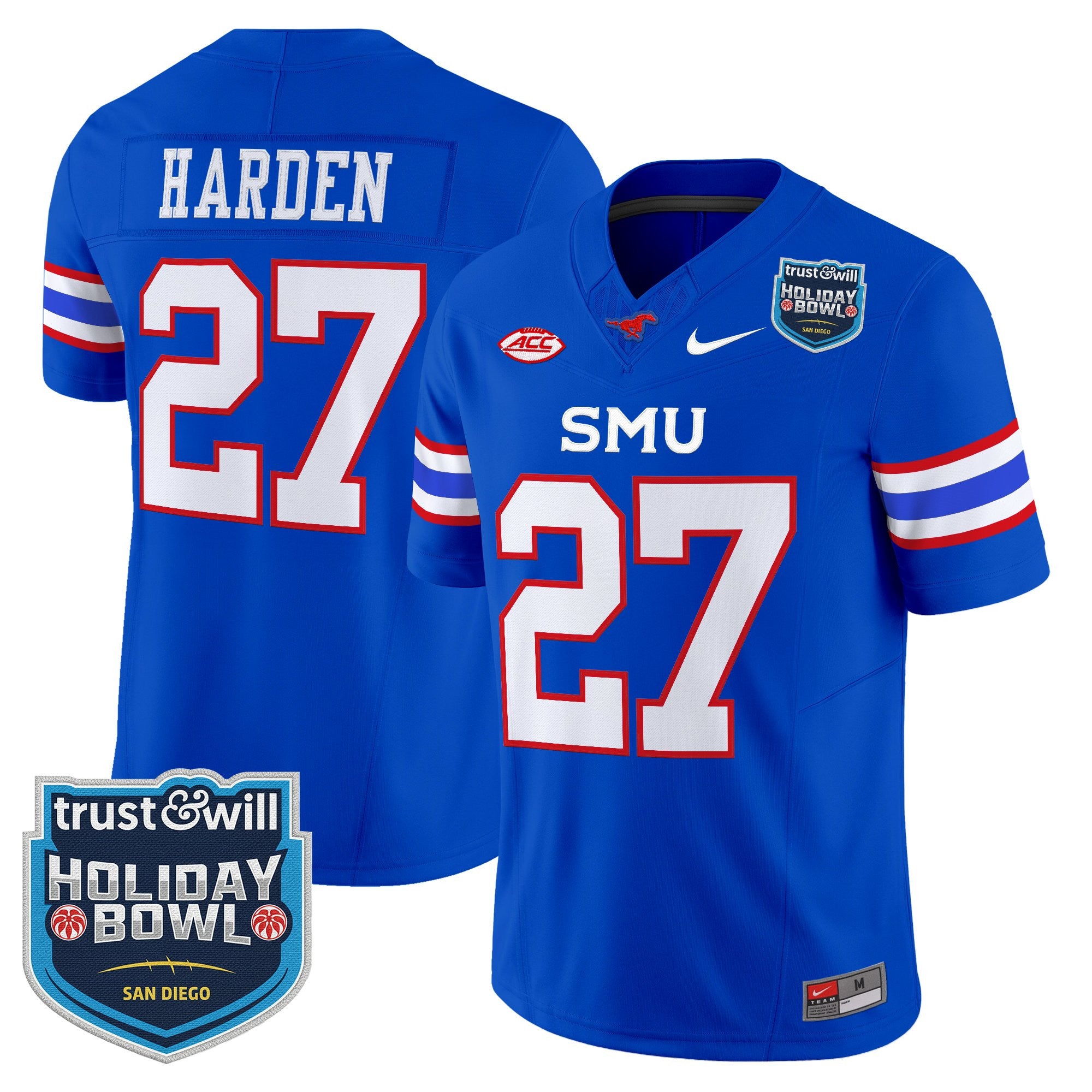 Men's SMU Mustangs 2026 Holiday Bowl Vapor Limited Jersey - All Stitched
