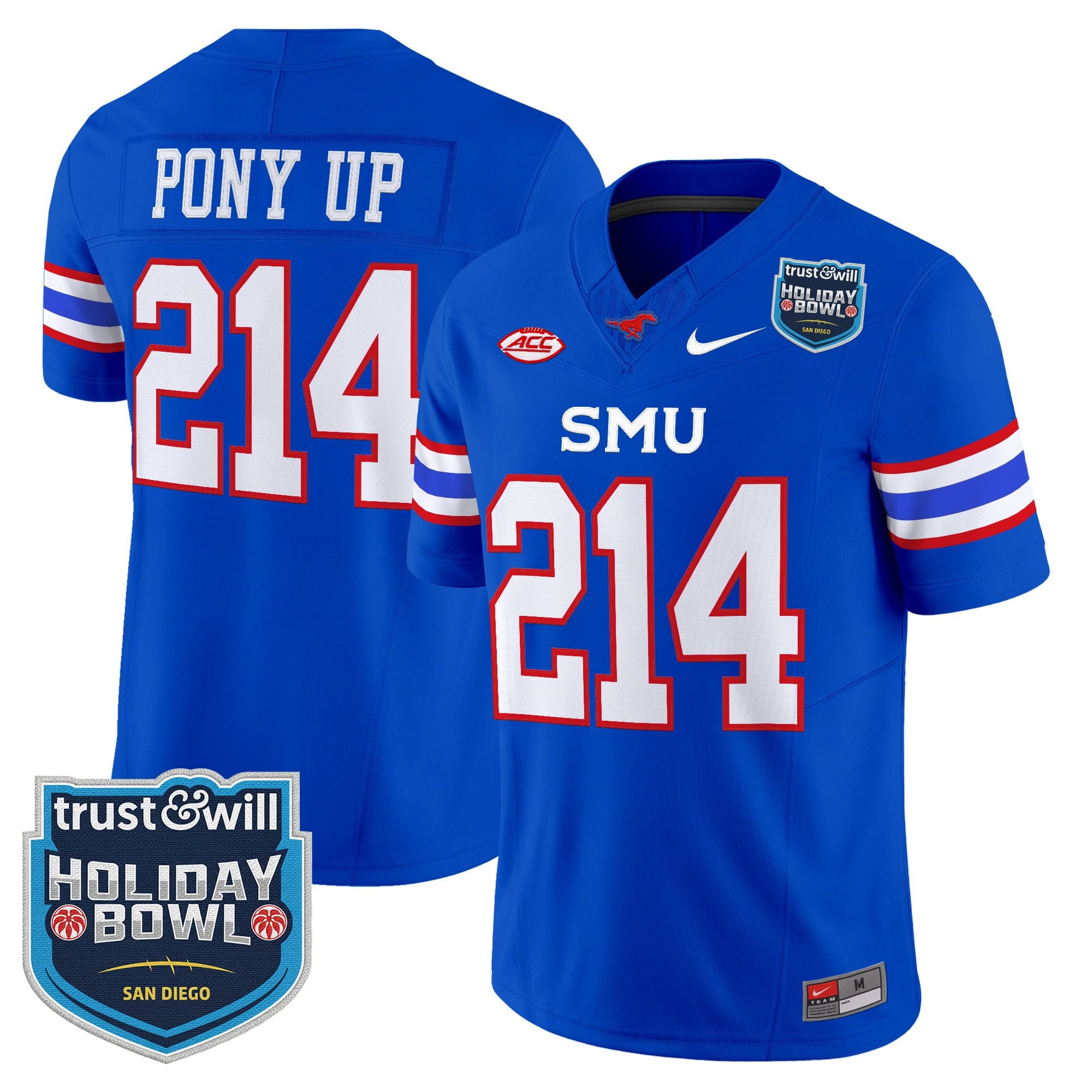 Men's SMU Mustangs 2026 Holiday Bowl Vapor Limited Jersey - All Stitched