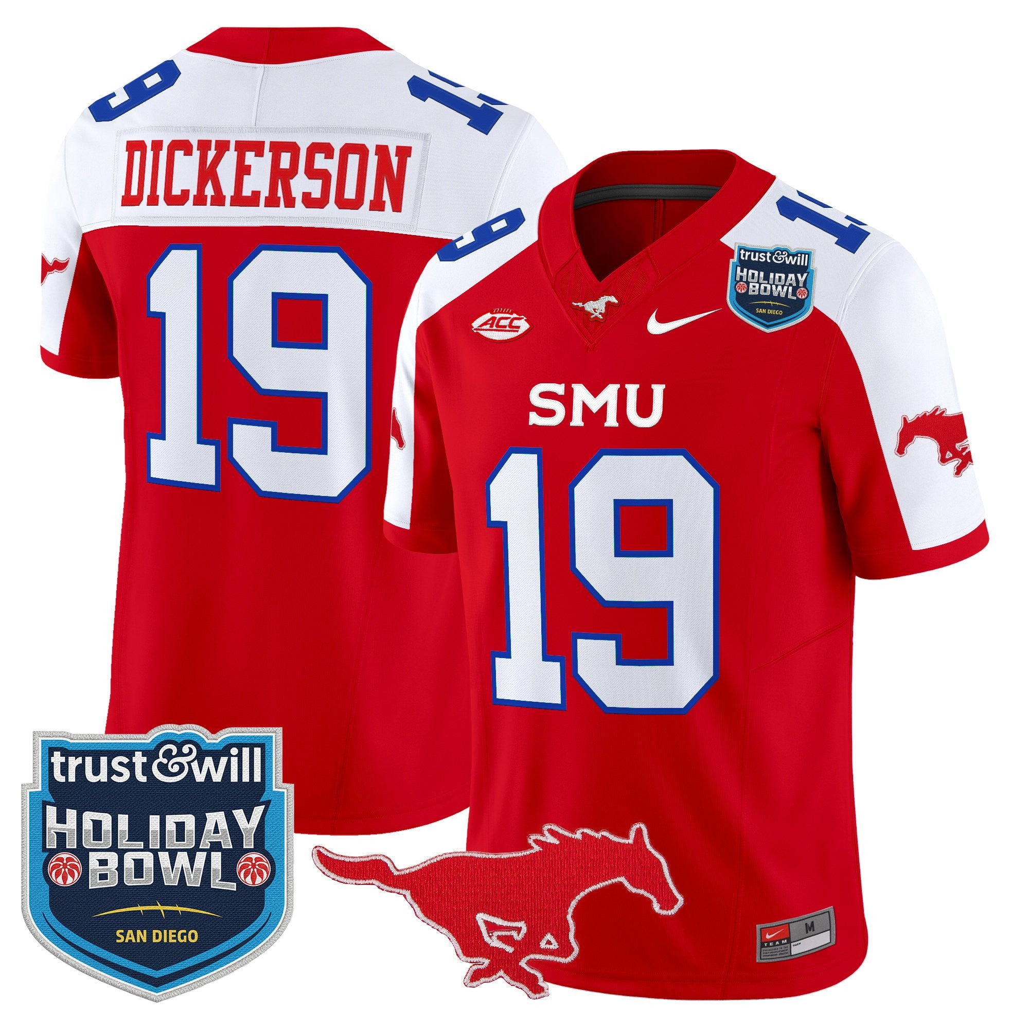 Men's SMU Mustangs 2026 Holiday Bowl Vapor Limited Jersey - All Stitched