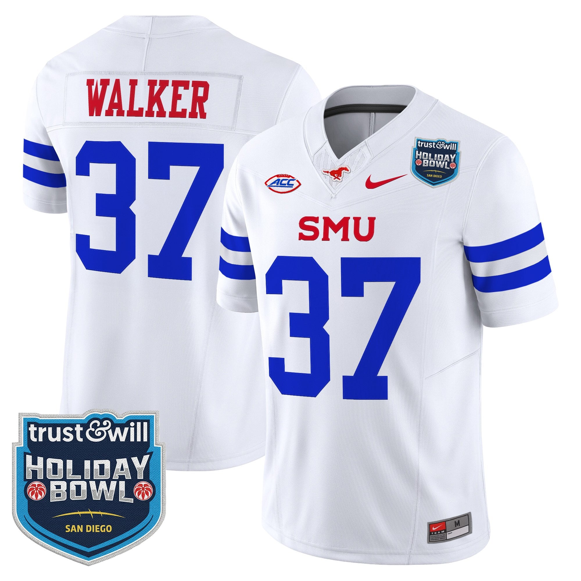 Men's SMU Mustangs 2026 Holiday Bowl Vapor Limited Jersey - All Stitched