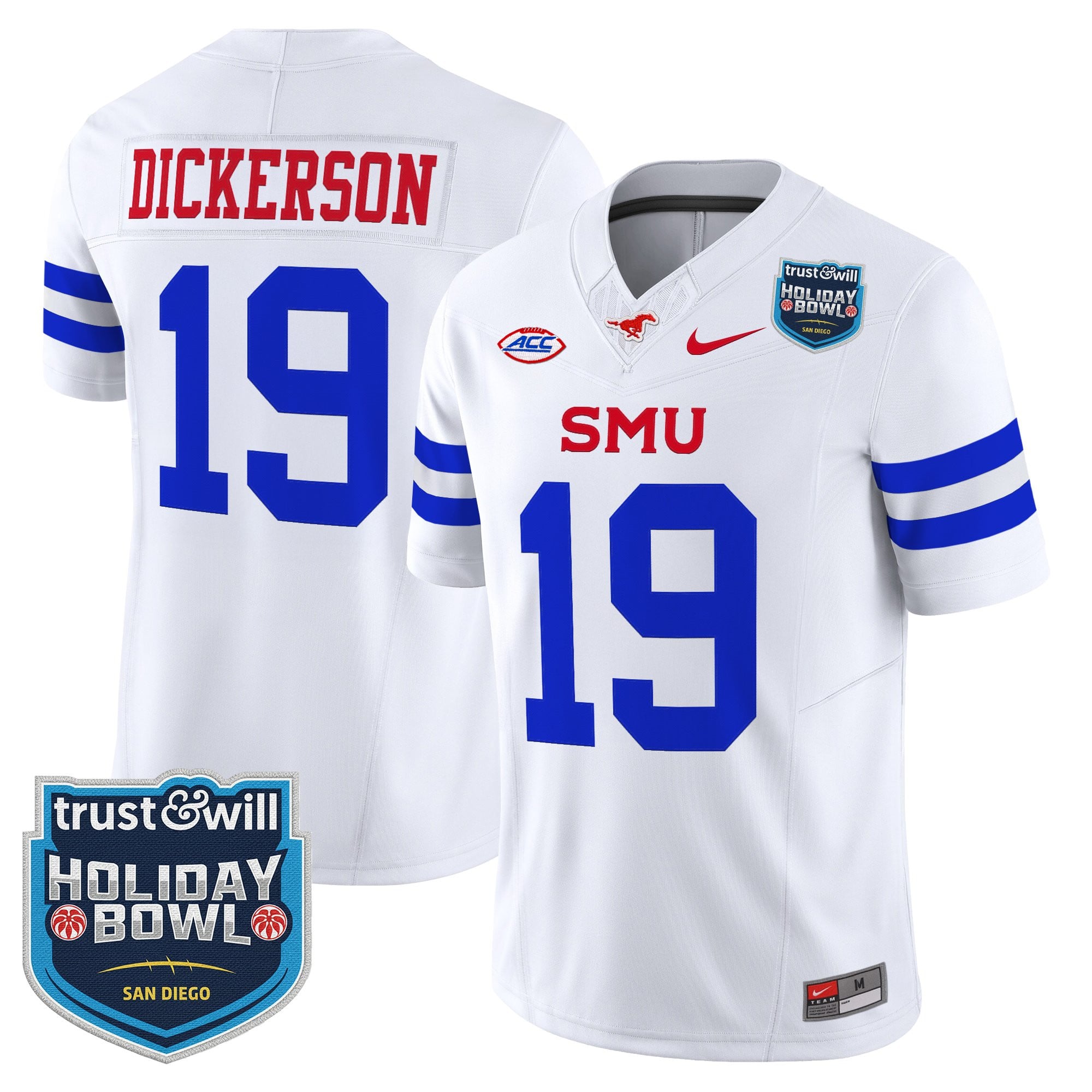 Men's SMU Mustangs 2026 Holiday Bowl Vapor Limited Jersey - All Stitched