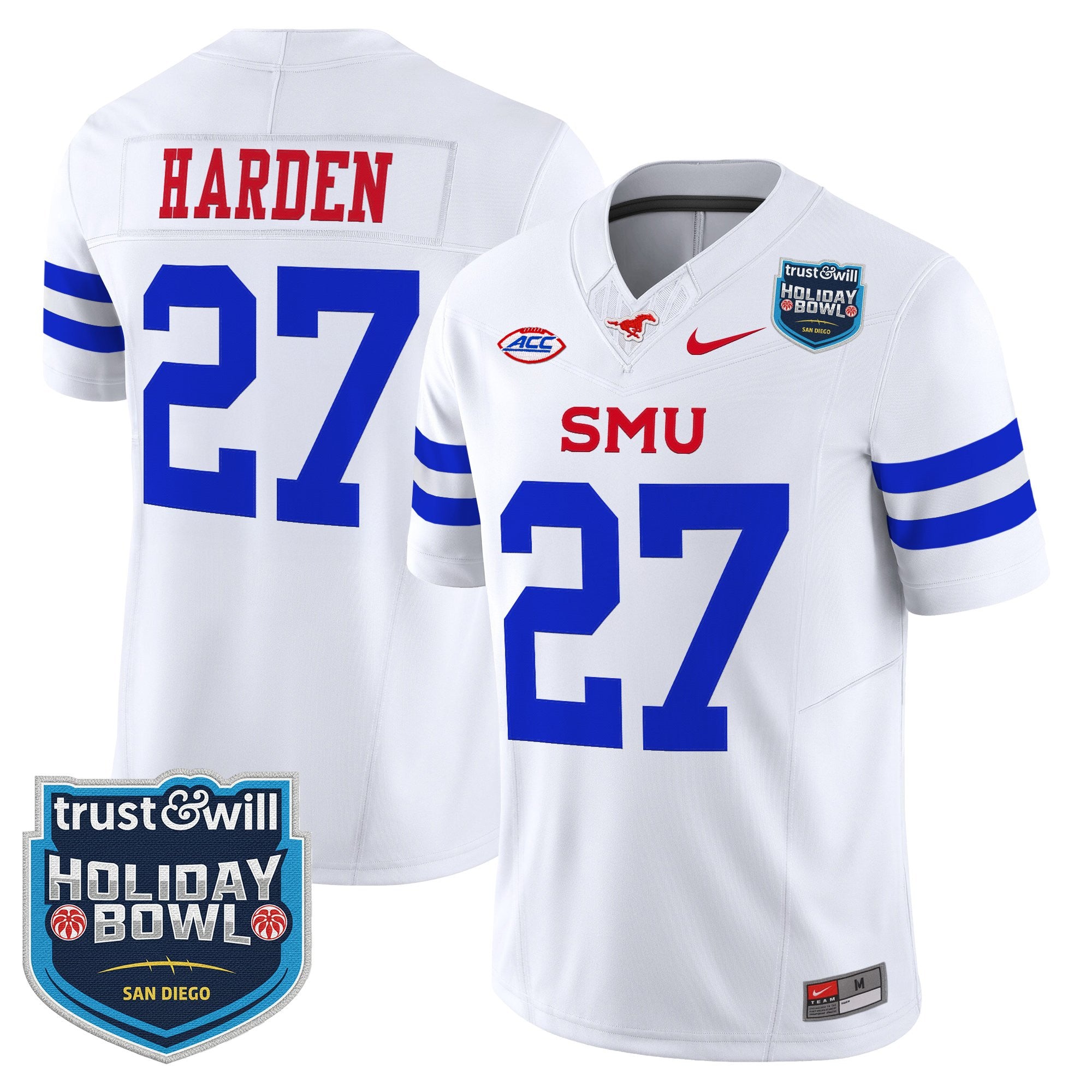 Men's SMU Mustangs 2026 Holiday Bowl Vapor Limited Jersey - All Stitched