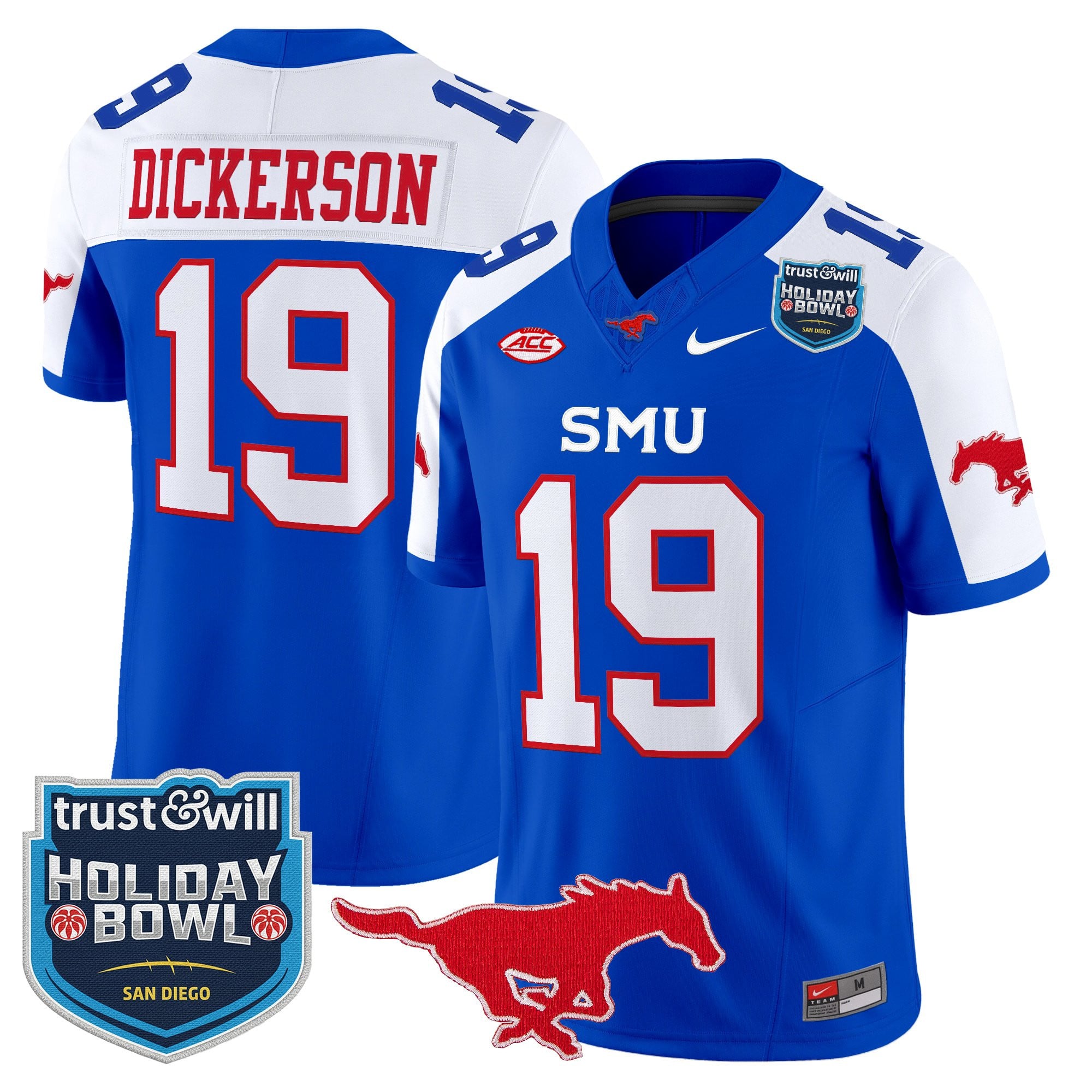 Men's SMU Mustangs 2026 Holiday Bowl Vapor Limited Jersey - All Stitched