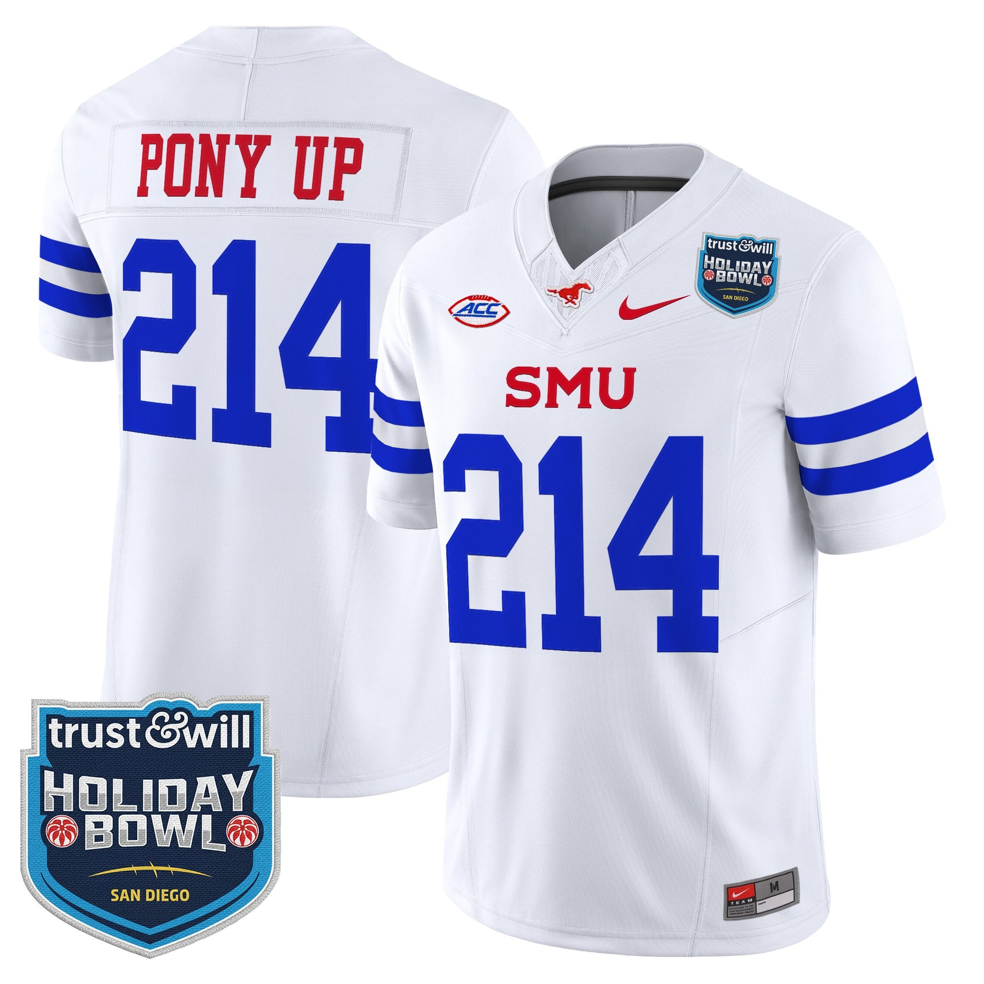 Men's SMU Mustangs 2026 Holiday Bowl Vapor Limited Jersey - All Stitched