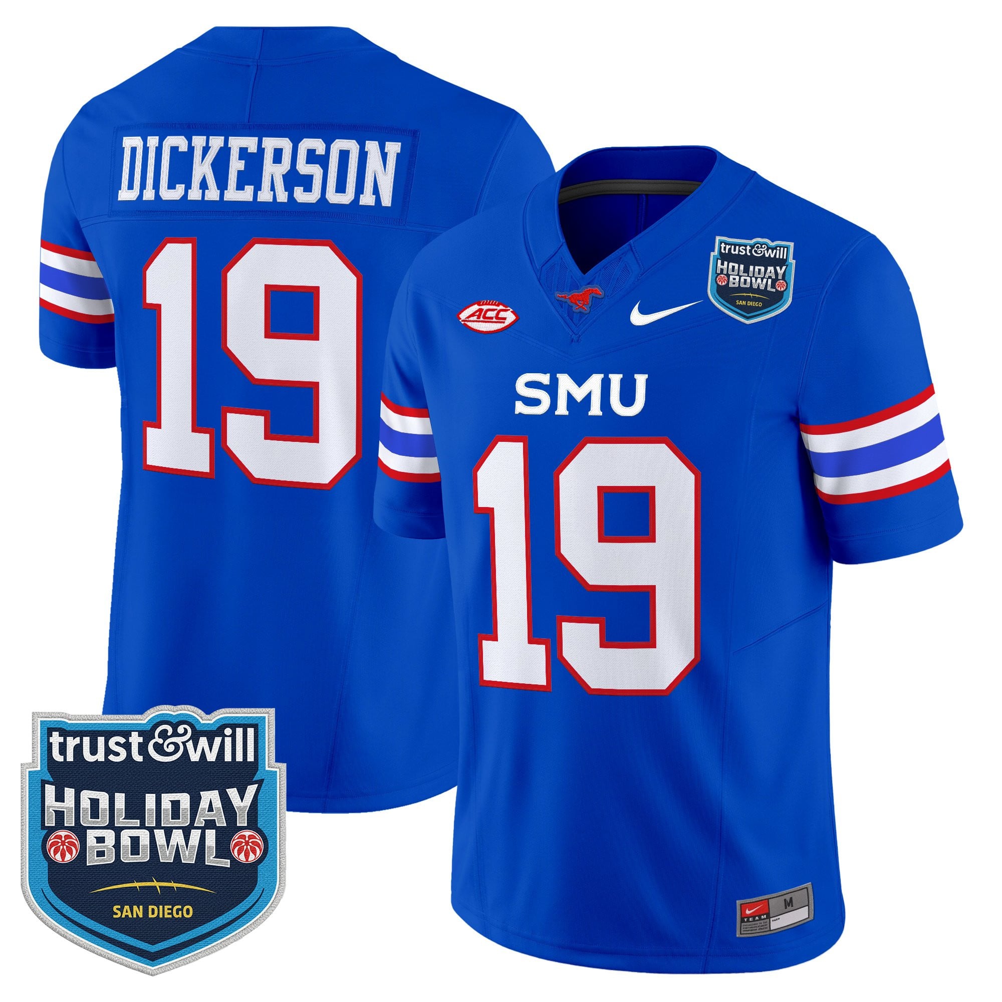 Men's SMU Mustangs 2026 Holiday Bowl Vapor Limited Jersey - All Stitched