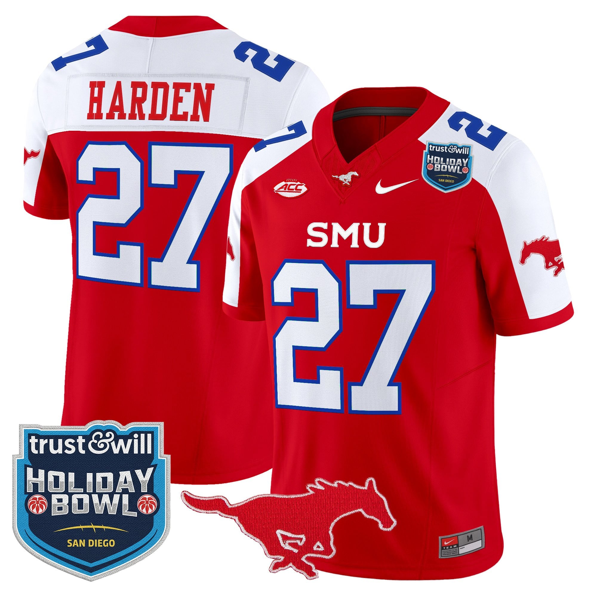 Men's SMU Mustangs 2026 Holiday Bowl Vapor Limited Jersey - All Stitched
