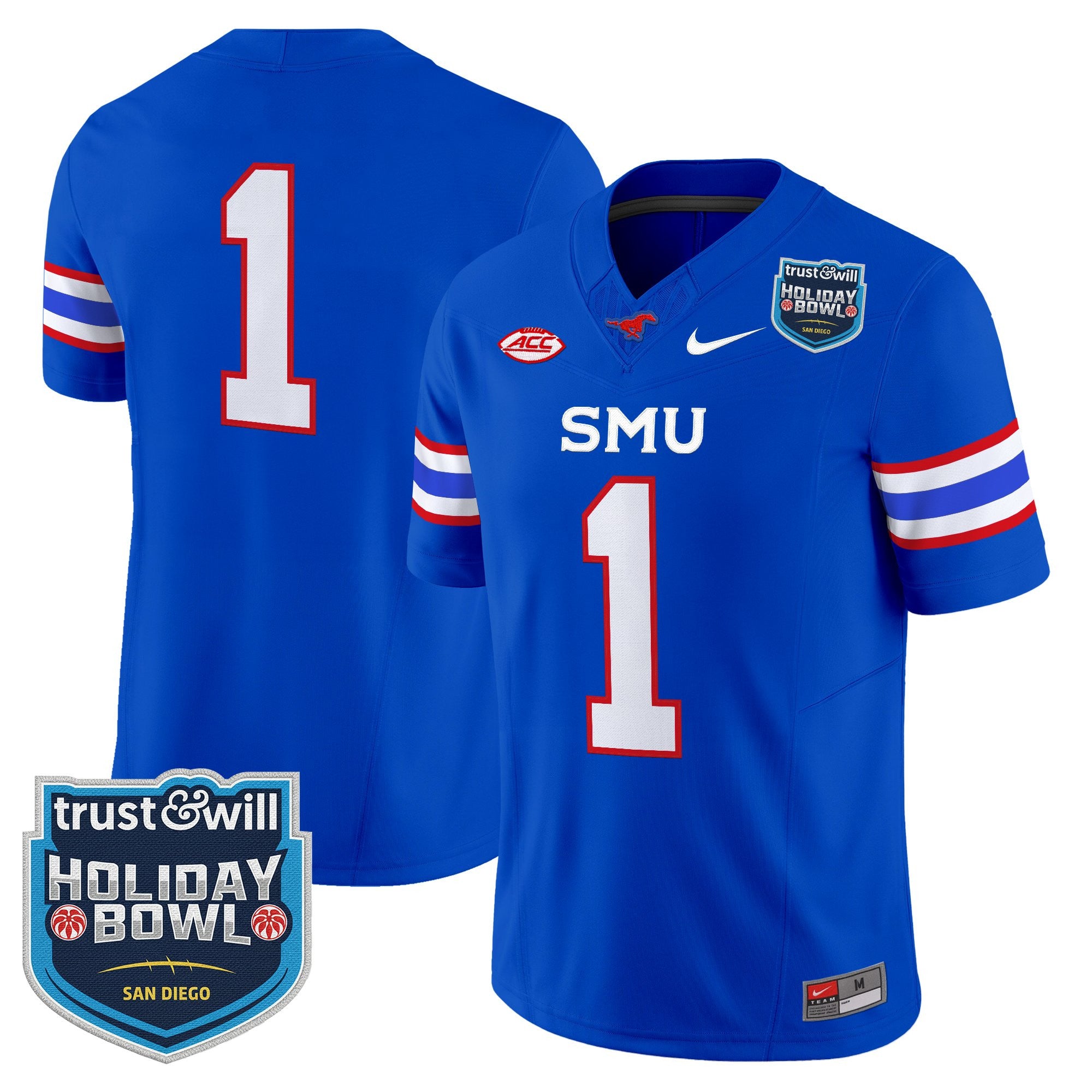 Men's SMU Mustangs 2026 Holiday Bowl Vapor Limited Jersey - All Stitched