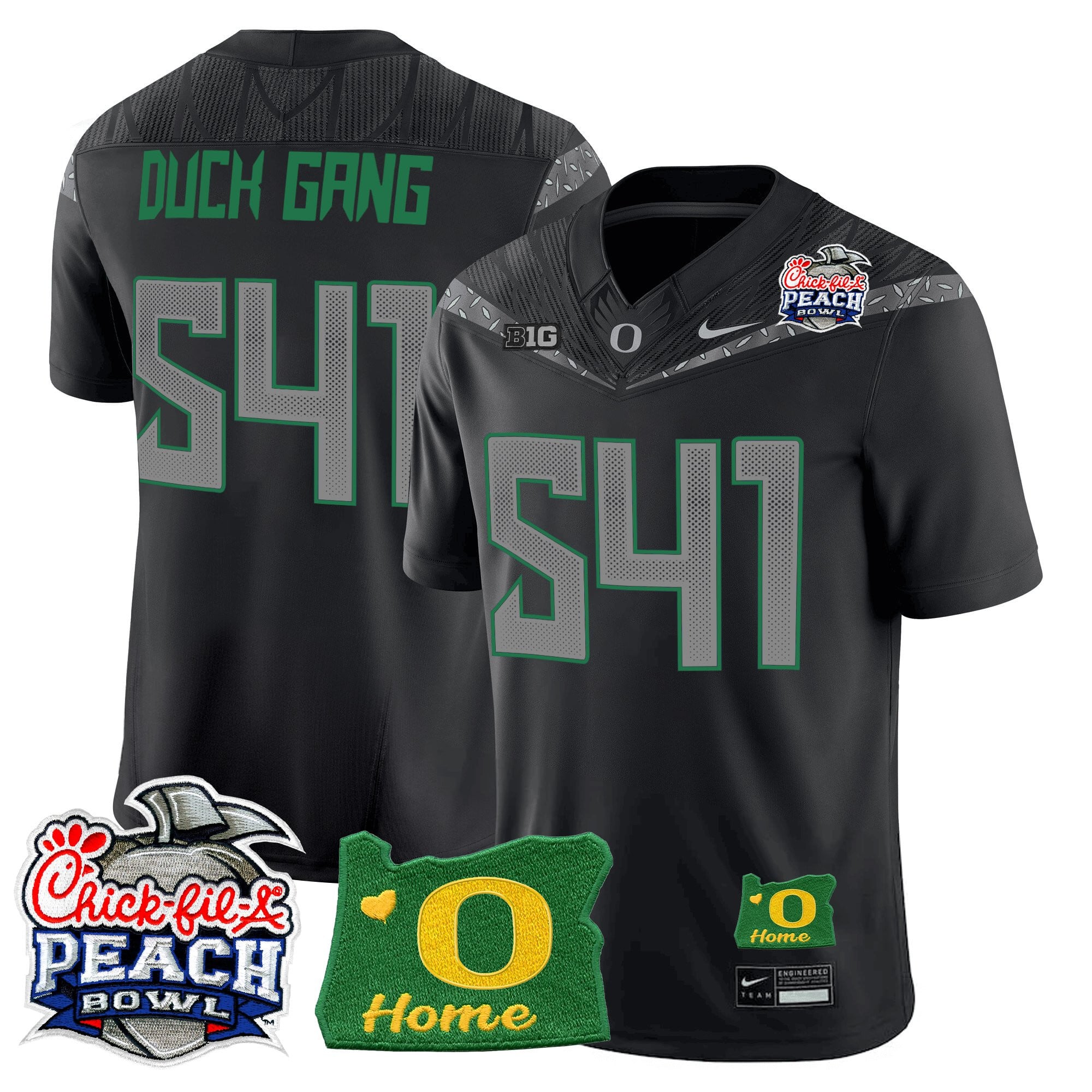 Men's Oregon Ducks 2026 Peach Bowl & Oregon State Patch Vapor Limited Jersey - All Stitched