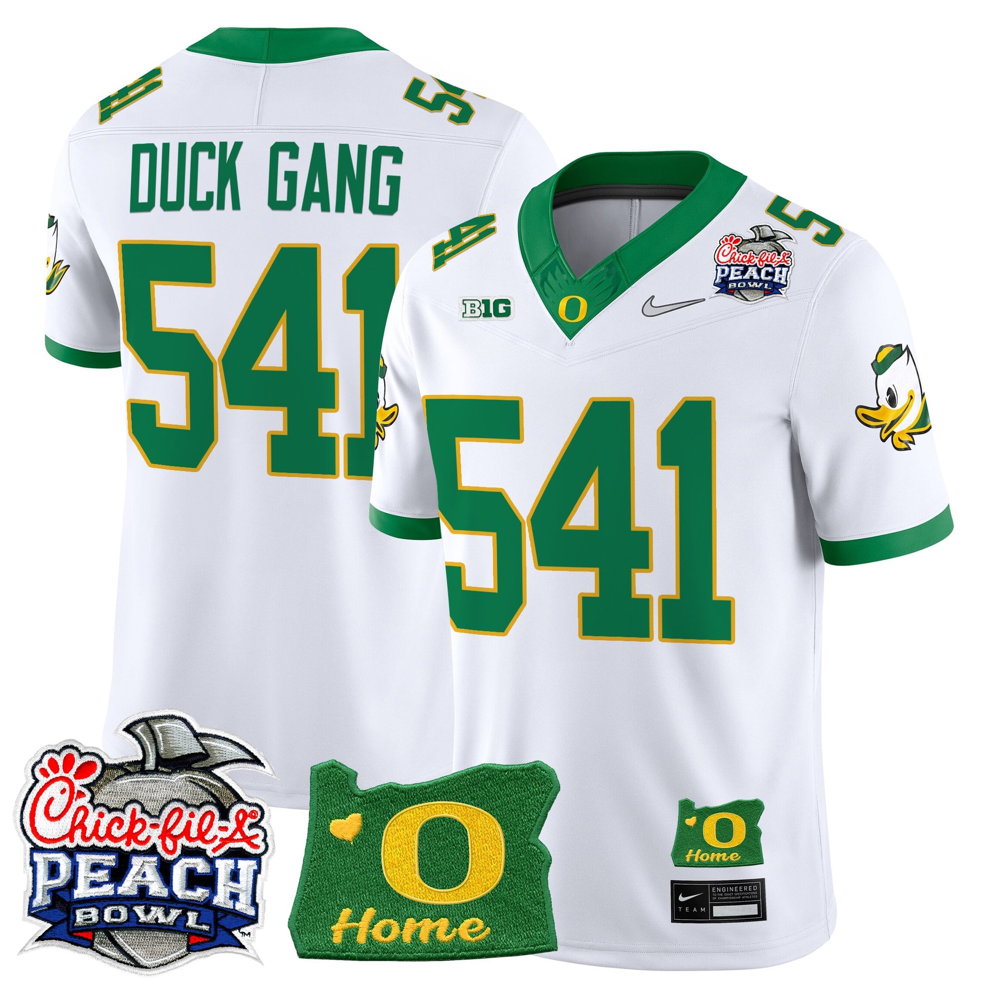 Men's Oregon Ducks 2026 Peach Bowl & Oregon State Patch Vapor Limited Jersey - All Stitched