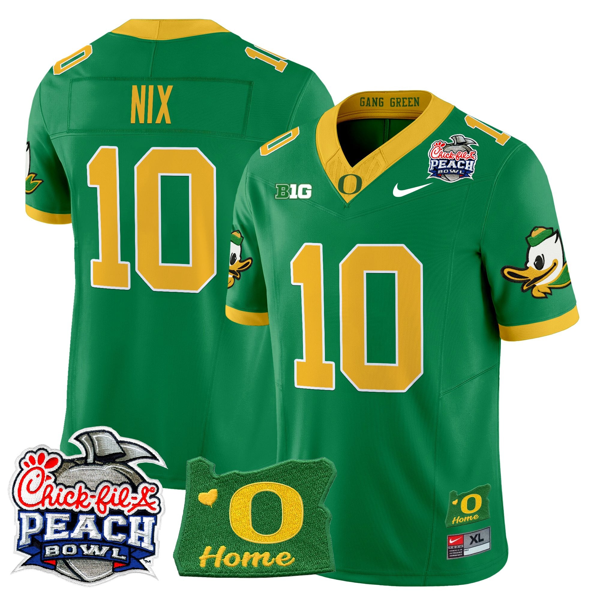 Men's Oregon Ducks 2026 Peach Bowl & Oregon State Patch Vapor Limited Jersey - All Stitched