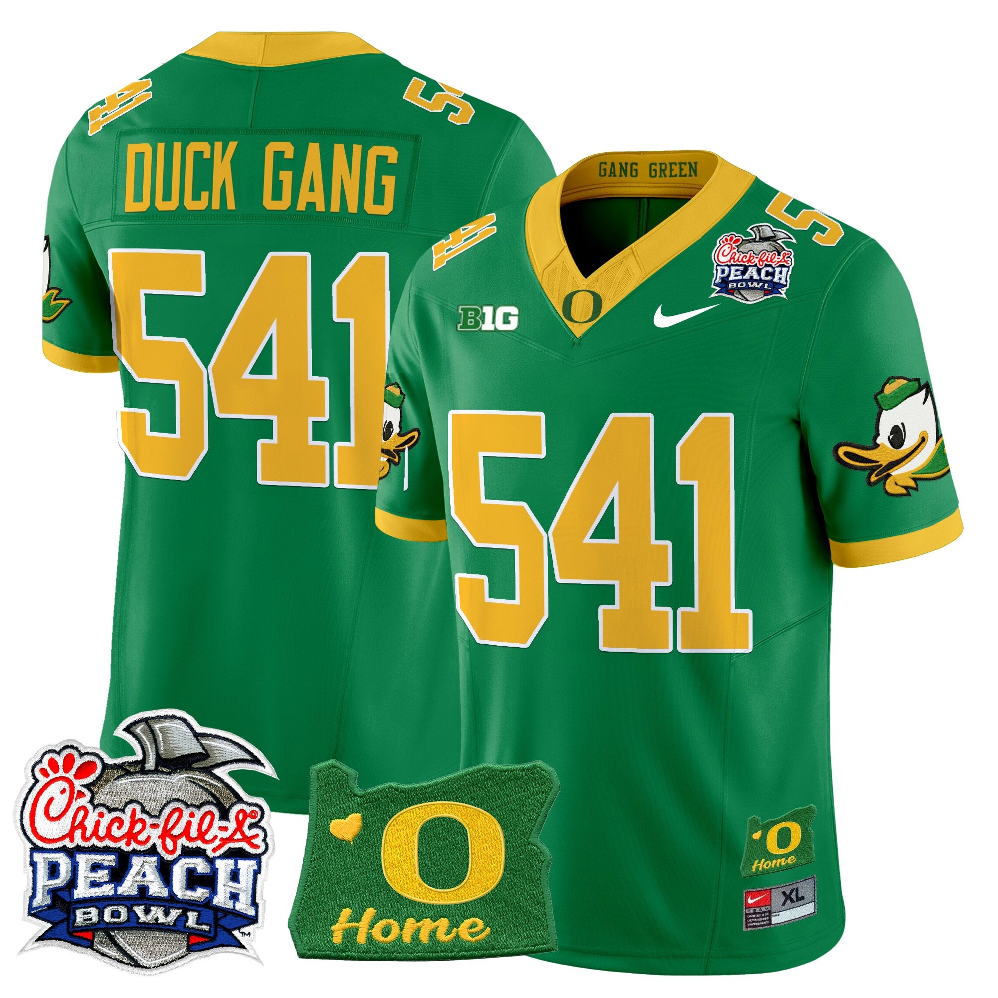 Men's Oregon Ducks 2026 Peach Bowl & Oregon State Patch Vapor Limited Jersey - All Stitched