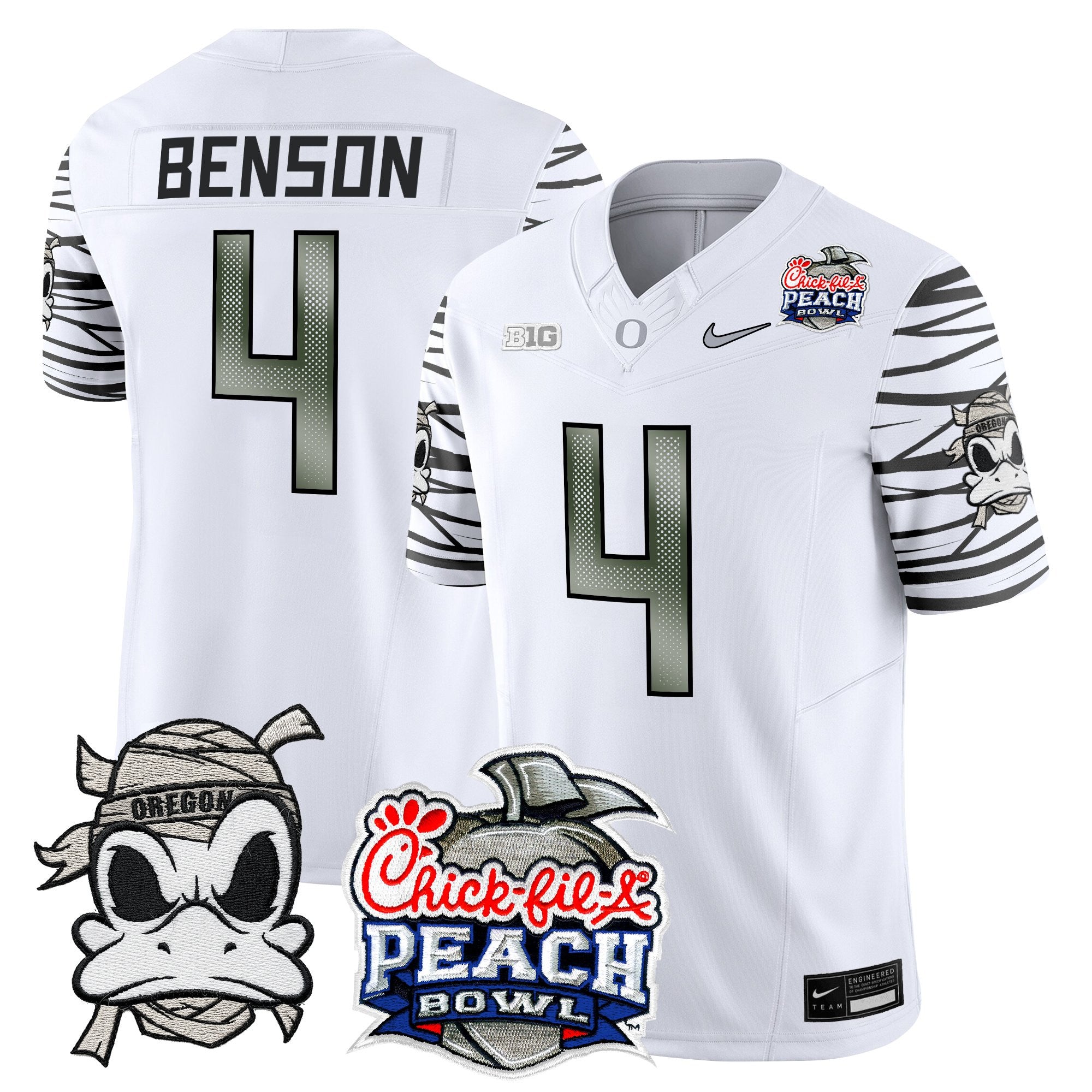 Men's Oregon Ducks "Mummy Duck" Vapor Limited Jersey - 2026 Peach Bowl Patch - All Stitched