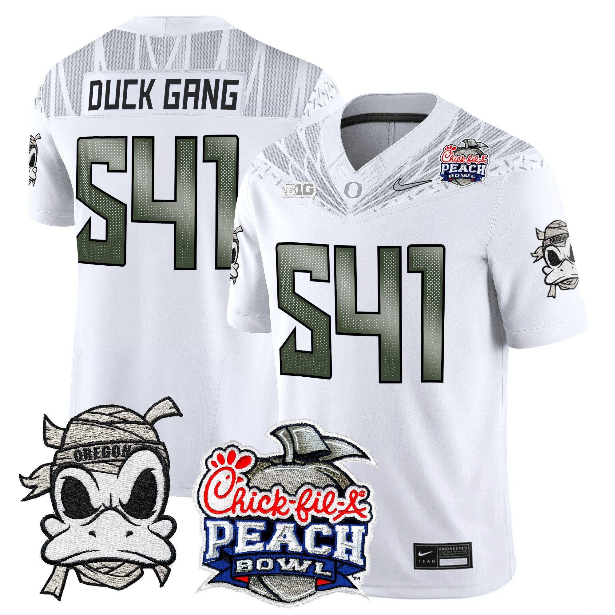 Men's Oregon Ducks "Mummy Duck" Vapor Limited Jersey - 2026 Peach Bowl Patch - All Stitched