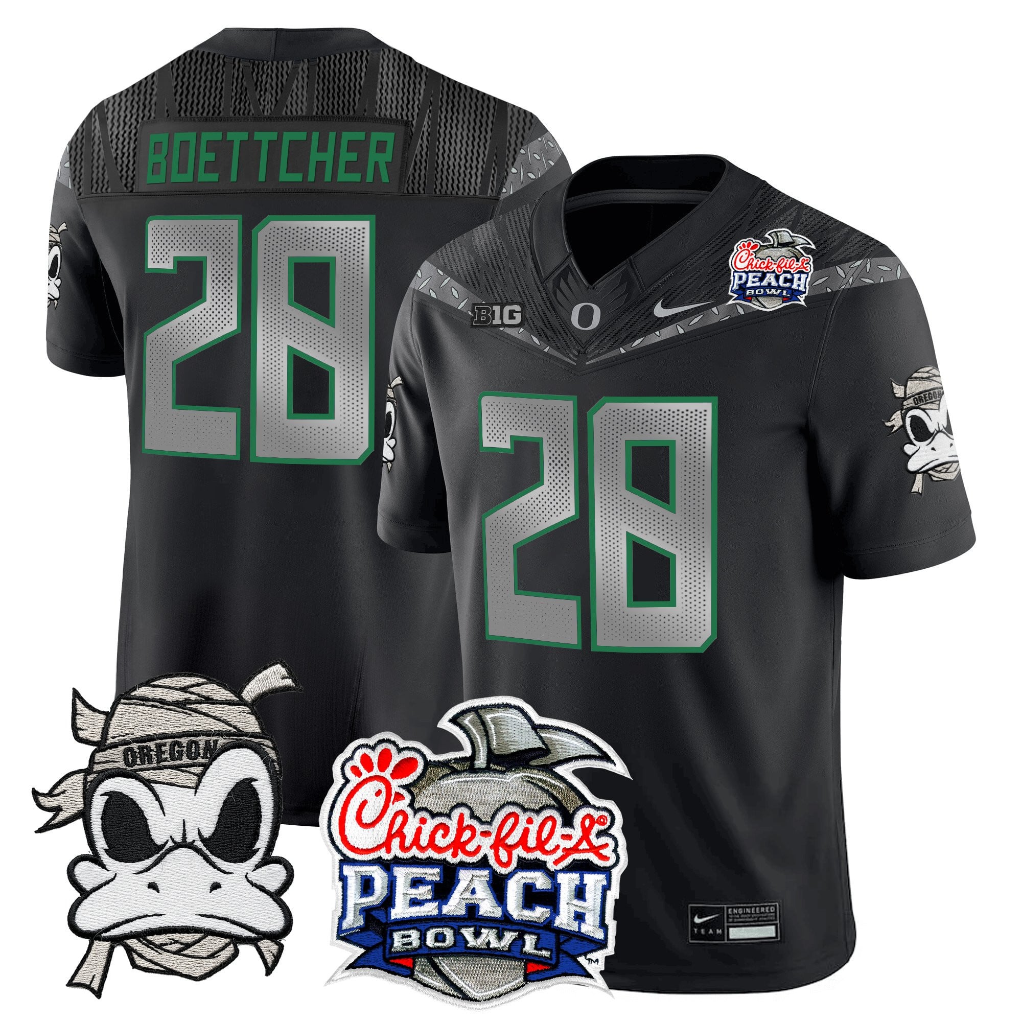 Men's Oregon Ducks "Mummy Duck" Vapor Limited Jersey - 2026 Peach Bowl Patch - All Stitched