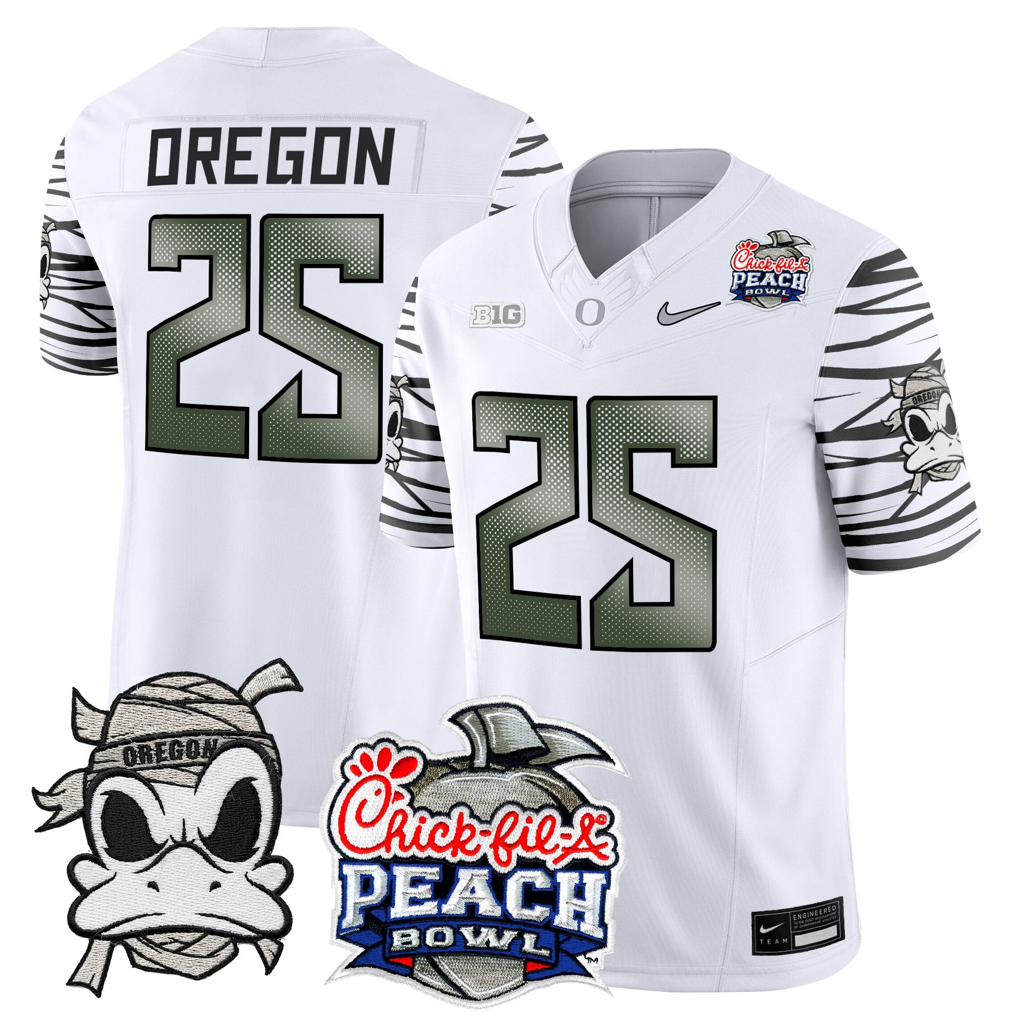 Men's Oregon Ducks "Mummy Duck" Vapor Limited Jersey - 2026 Peach Bowl Patch - All Stitched