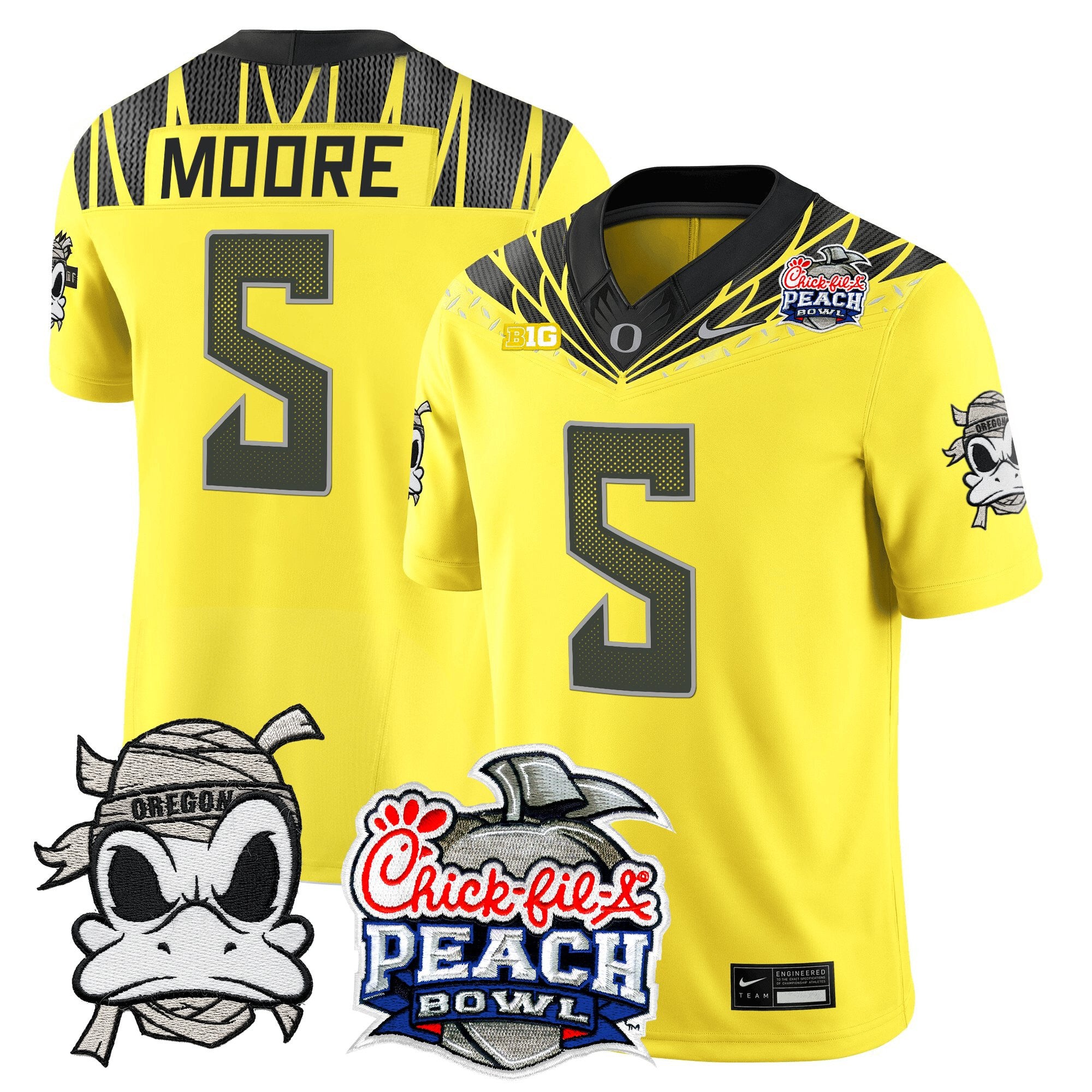 Men's Oregon Ducks "Mummy Duck" Vapor Limited Jersey - 2026 Peach Bowl Patch - All Stitched
