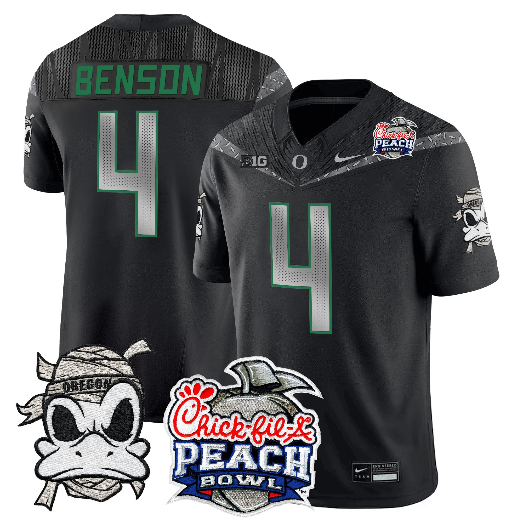 Men's Oregon Ducks "Mummy Duck" Vapor Limited Jersey - 2026 Peach Bowl Patch - All Stitched