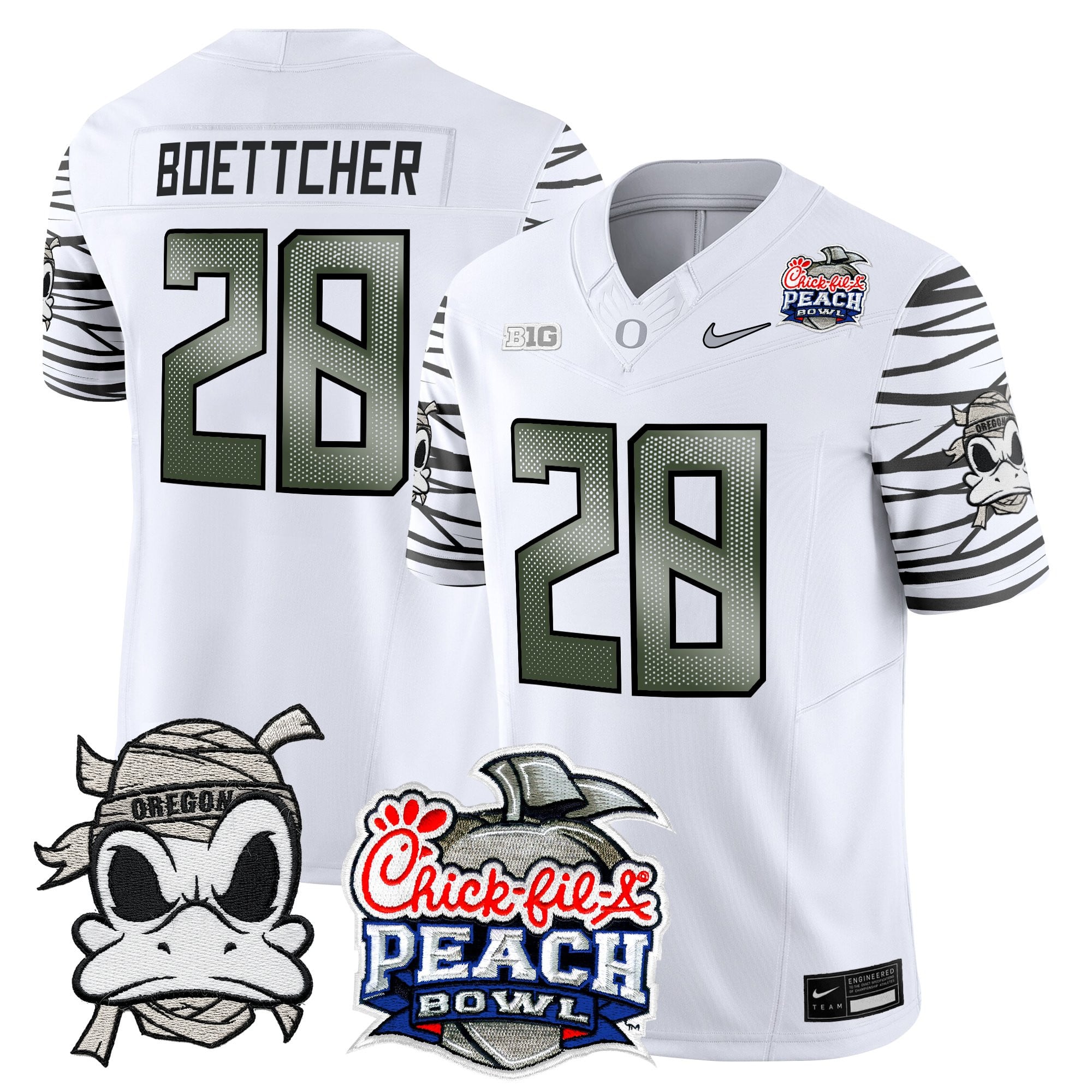 Men's Oregon Ducks "Mummy Duck" Vapor Limited Jersey - 2026 Peach Bowl Patch - All Stitched