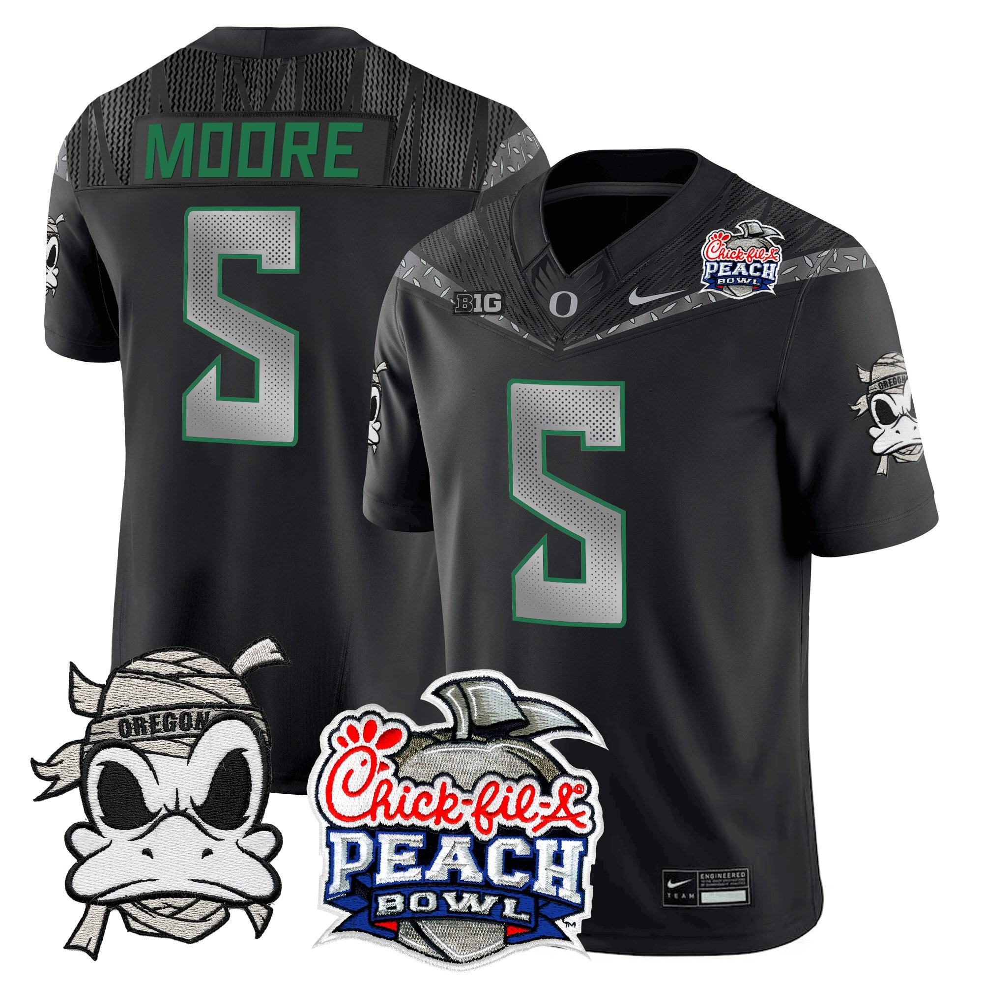 Men's Oregon Ducks "Mummy Duck" Vapor Limited Jersey - 2026 Peach Bowl Patch - All Stitched