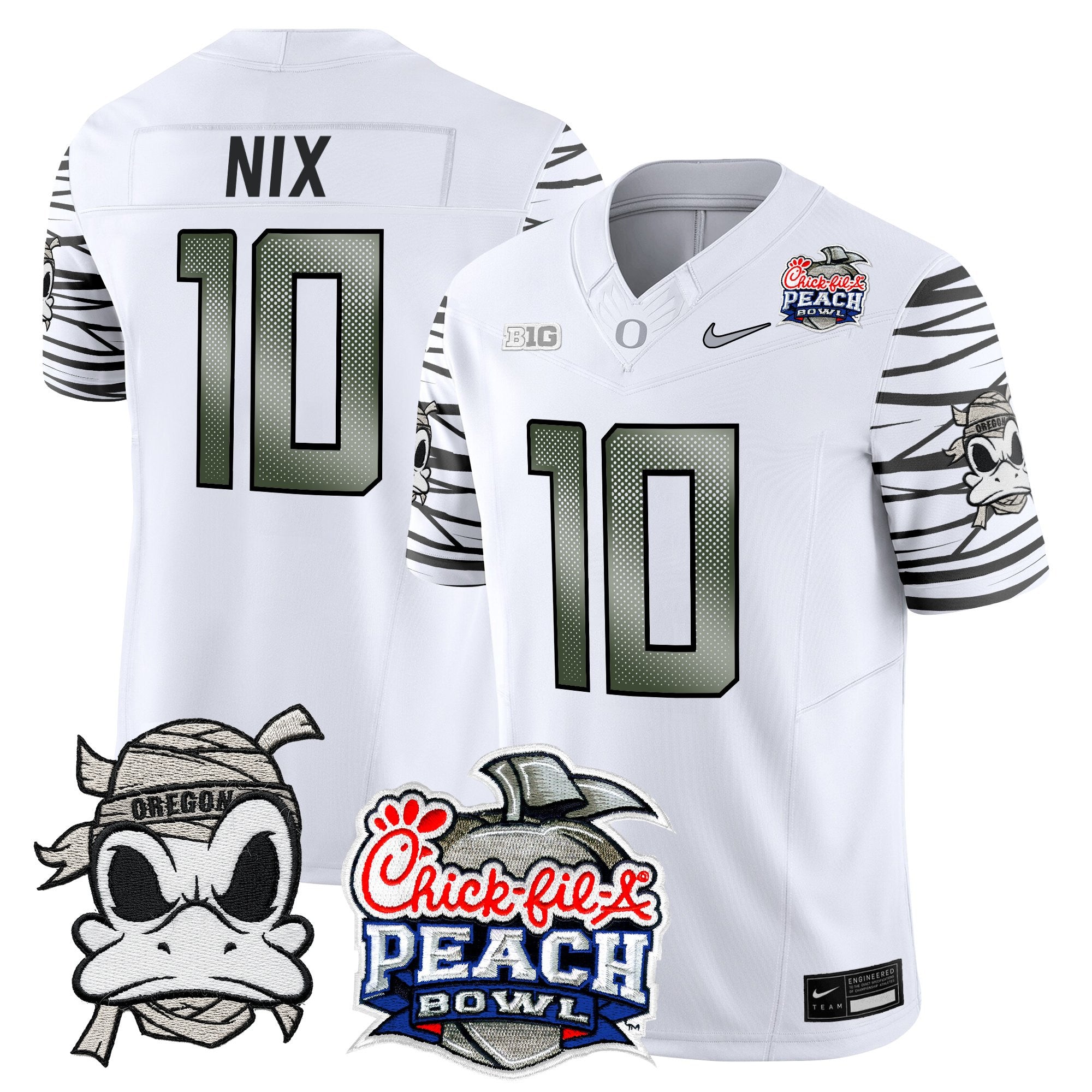 Men's Oregon Ducks "Mummy Duck" Vapor Limited Jersey - 2026 Peach Bowl Patch - All Stitched