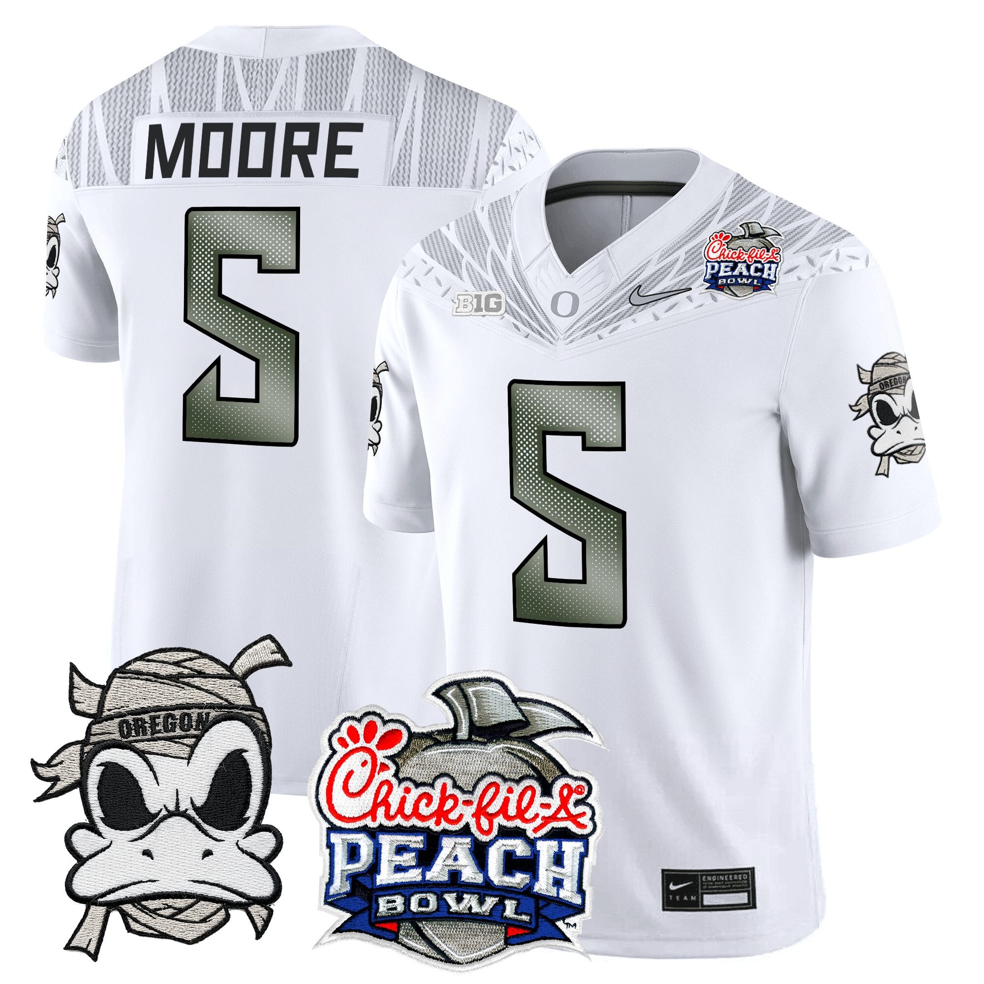 Men's Oregon Ducks "Mummy Duck" Vapor Limited Jersey - 2026 Peach Bowl Patch - All Stitched