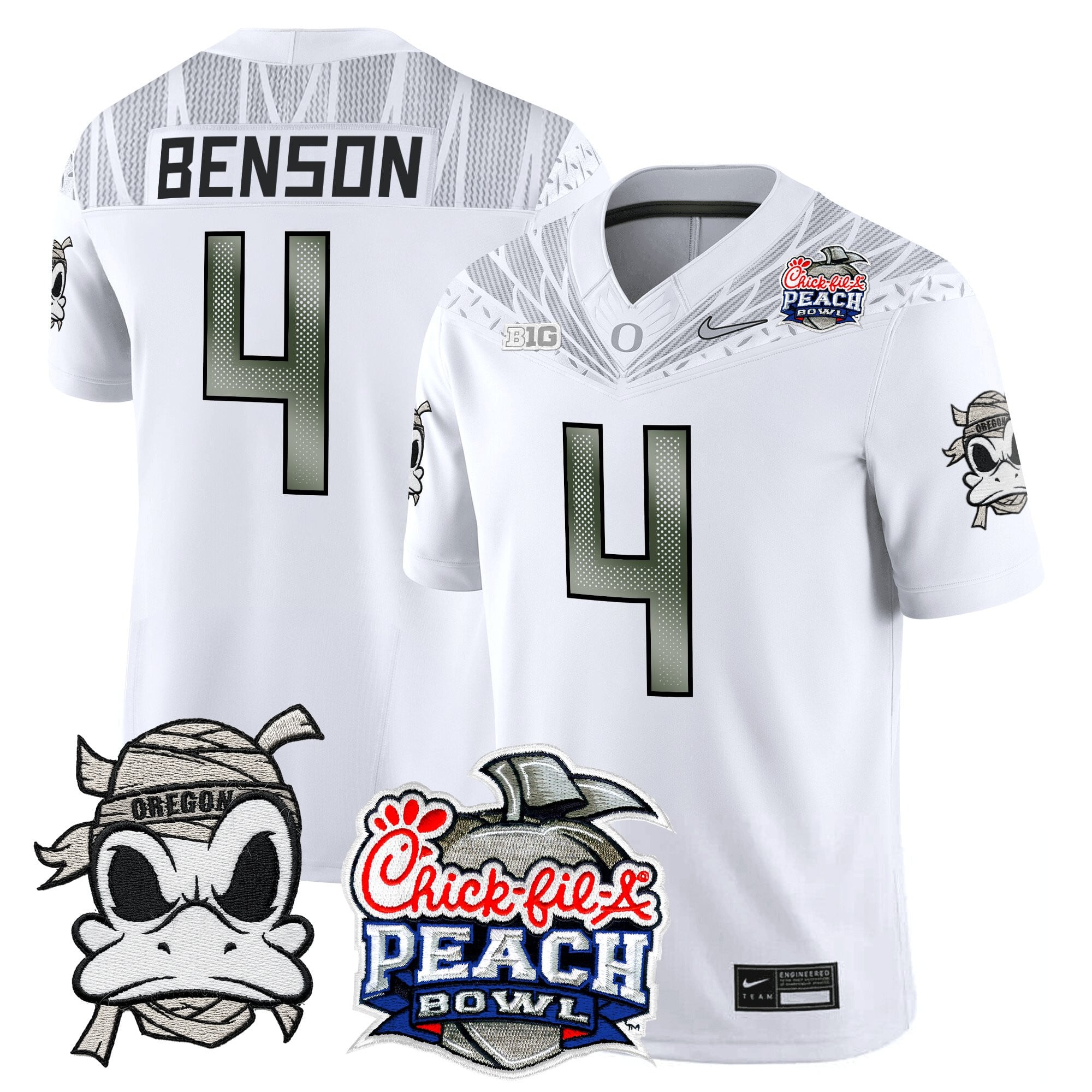 Men's Oregon Ducks "Mummy Duck" Vapor Limited Jersey - 2026 Peach Bowl Patch - All Stitched