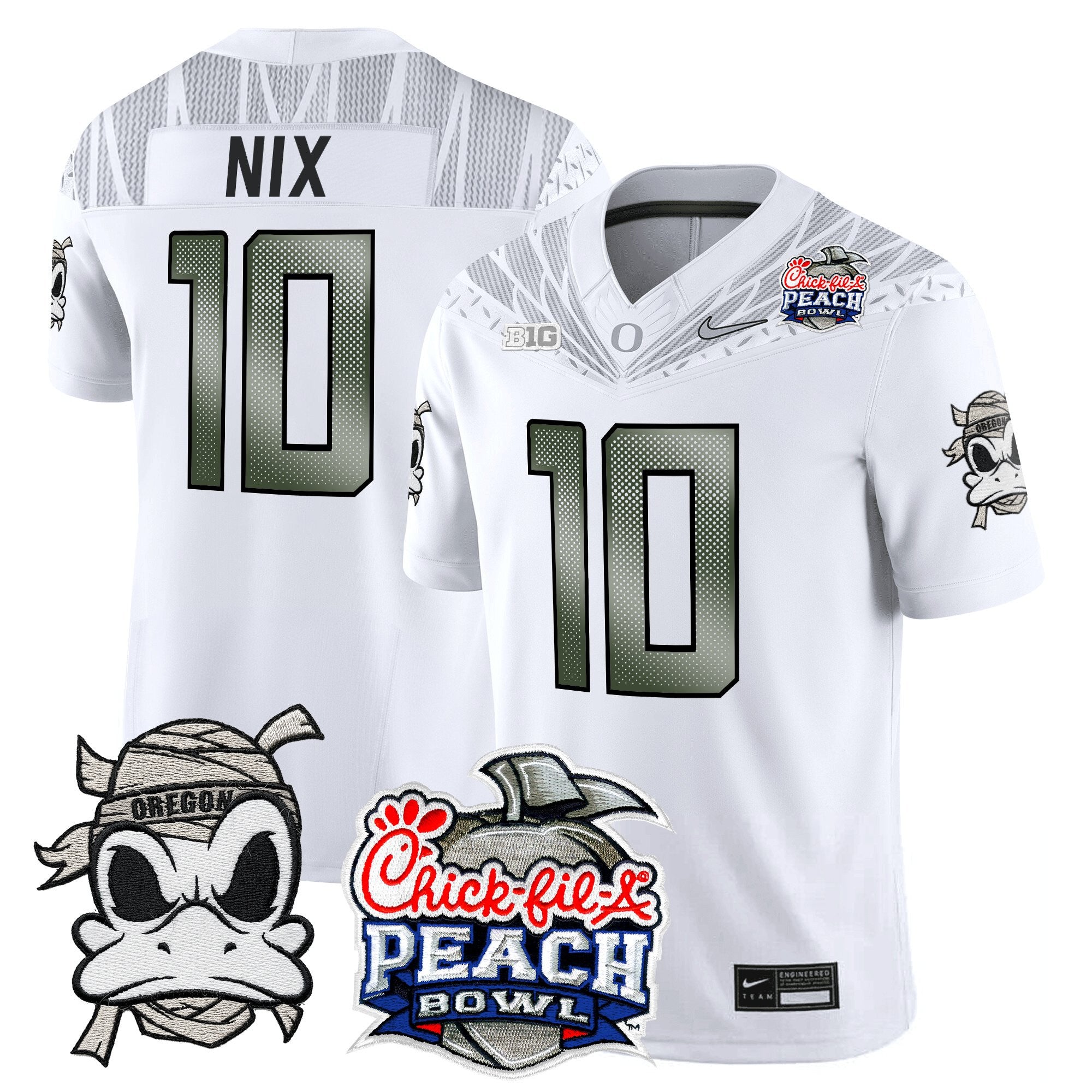 Men's Oregon Ducks "Mummy Duck" Vapor Limited Jersey - 2026 Peach Bowl Patch - All Stitched