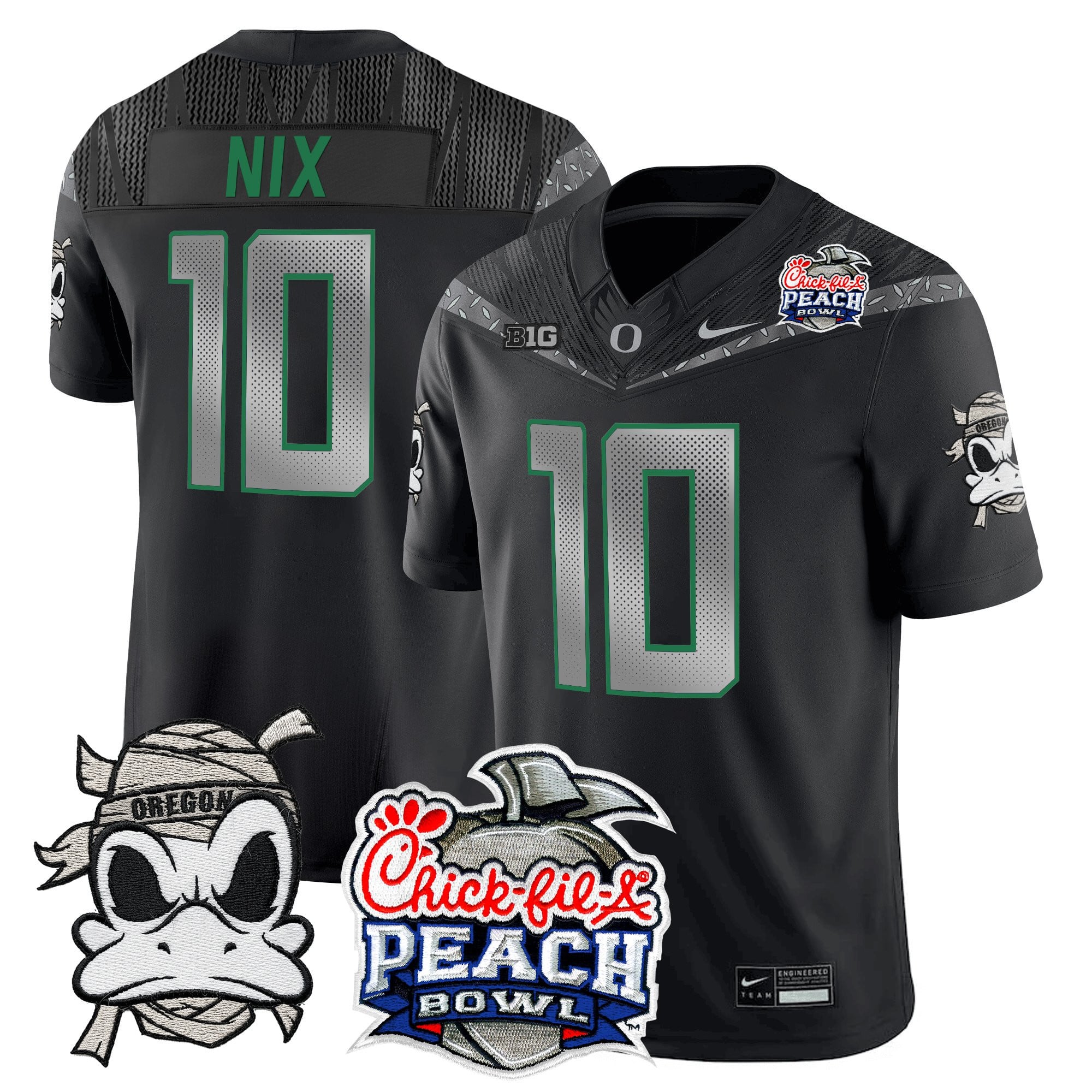 Men's Oregon Ducks "Mummy Duck" Vapor Limited Jersey - 2026 Peach Bowl Patch - All Stitched