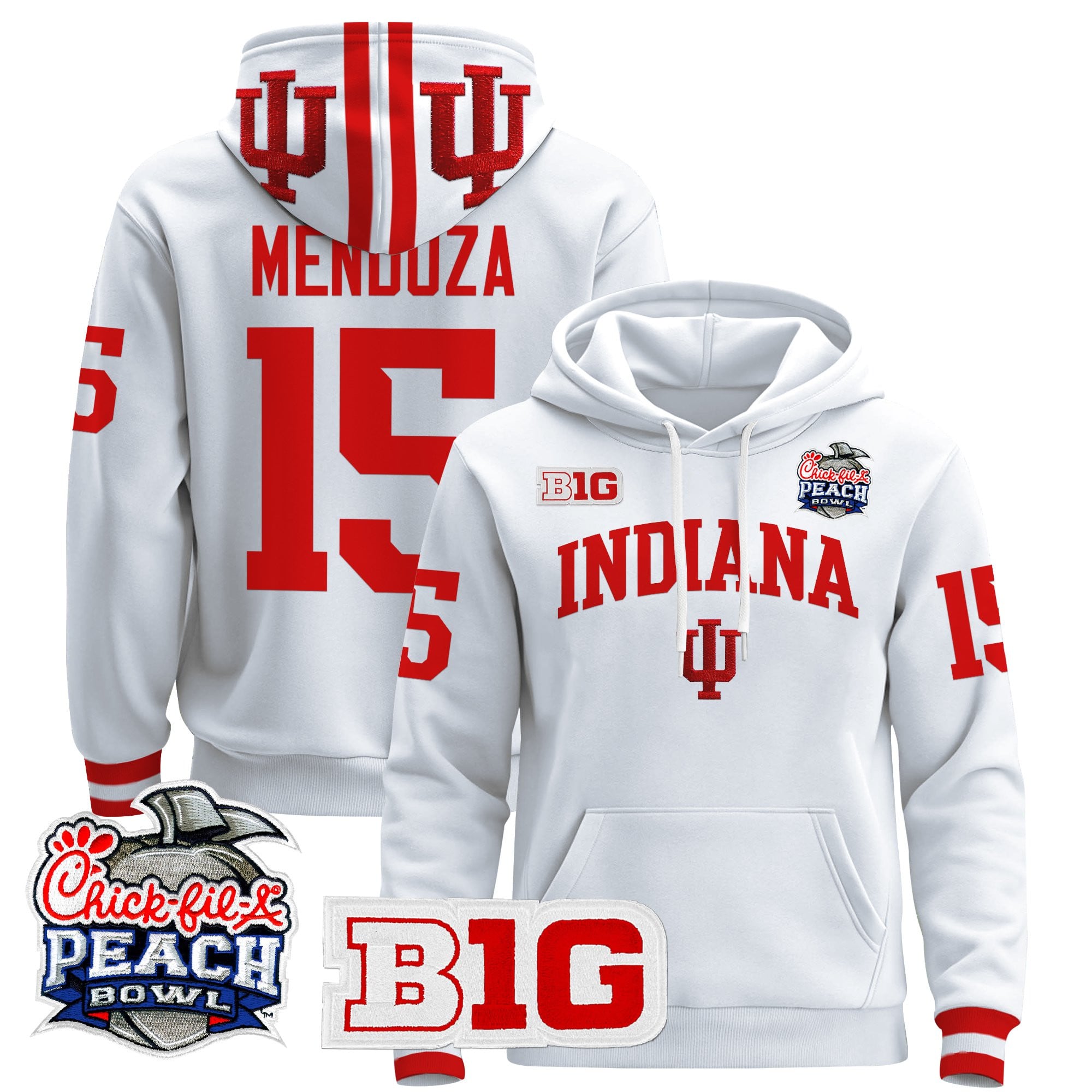 Men's Indiana Hoosiers 2026 Peach Bowl Premium Pullover Hoodie - All Stitched