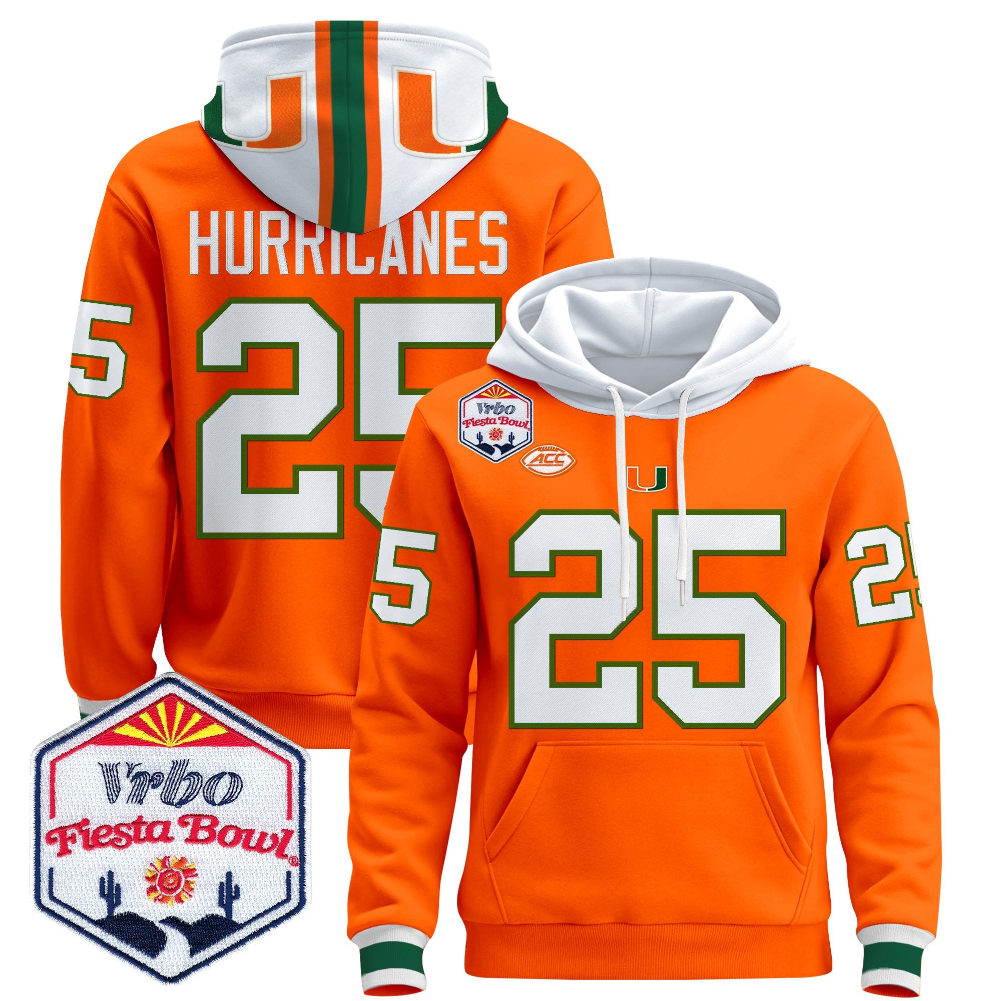 Men's Miami Hurricanes 2026 The Fiesta Bowl Premium Pullover Hoodie - All Stitched