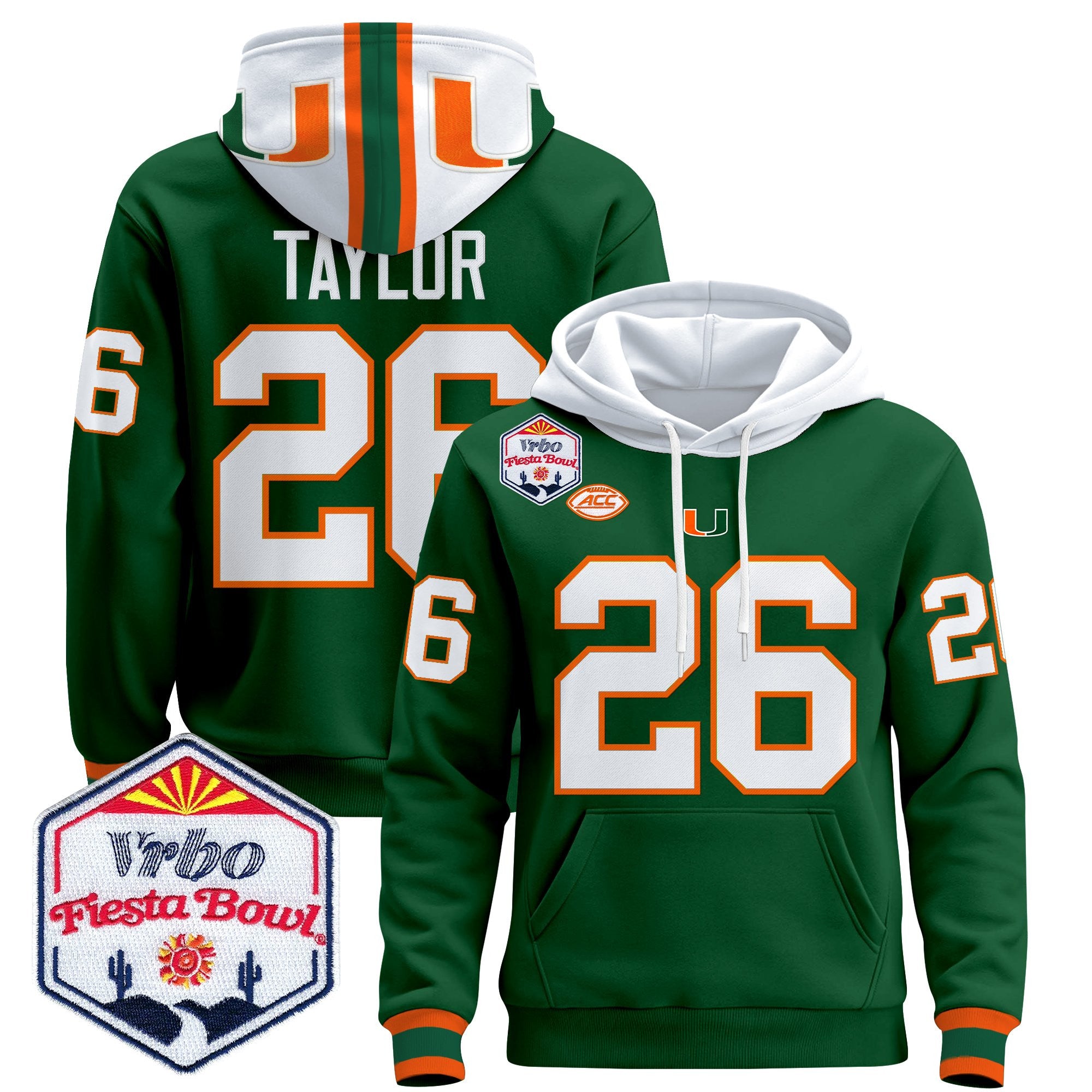 Men's Miami Hurricanes 2026 The Fiesta Bowl Premium Pullover Hoodie - All Stitched