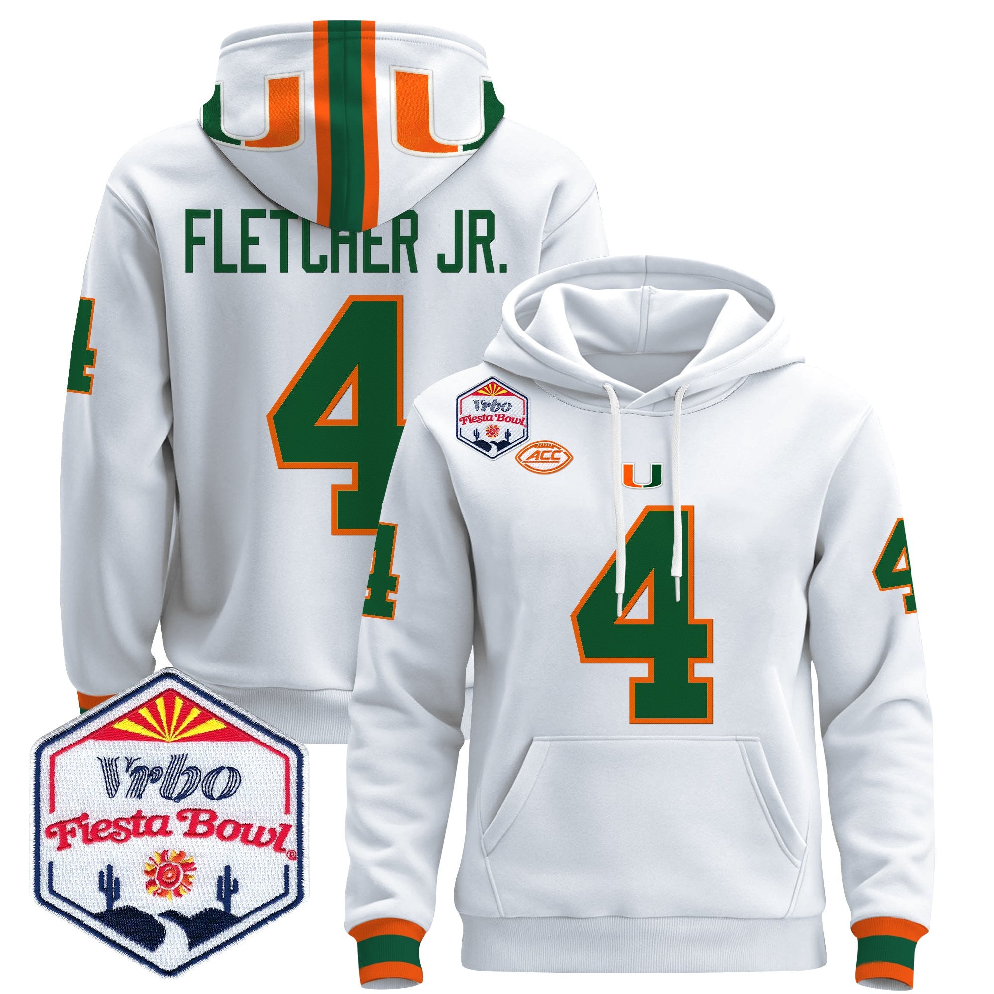 Men's Miami Hurricanes 2026 The Fiesta Bowl Premium Pullover Hoodie - All Stitched