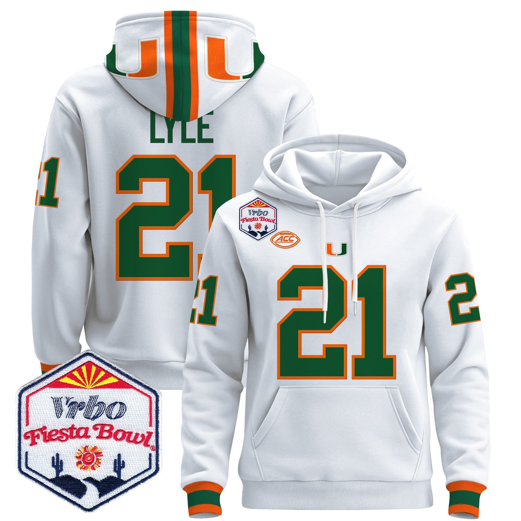 Men's Miami Hurricanes 2026 The Fiesta Bowl Premium Pullover Hoodie - All Stitched