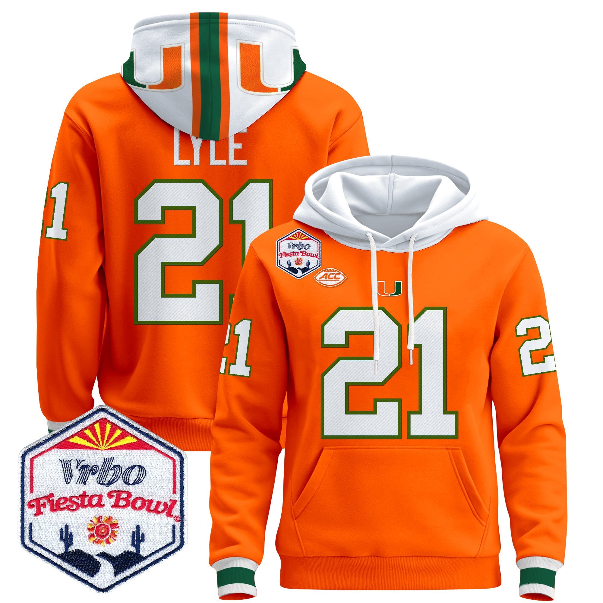 Men's Miami Hurricanes 2026 The Fiesta Bowl Premium Pullover Hoodie - All Stitched