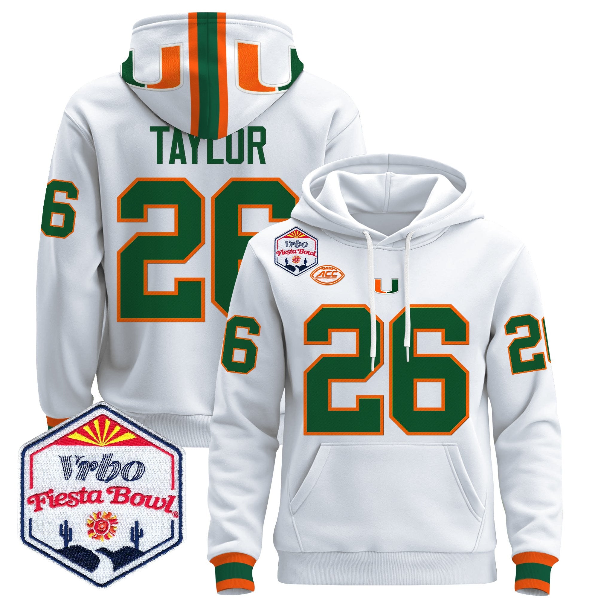 Men's Miami Hurricanes 2026 The Fiesta Bowl Premium Pullover Hoodie - All Stitched