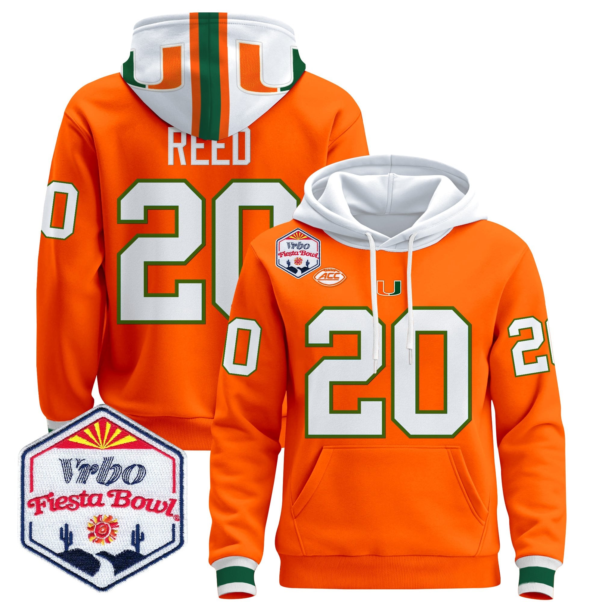 Men's Miami Hurricanes 2026 The Fiesta Bowl Premium Pullover Hoodie - All Stitched