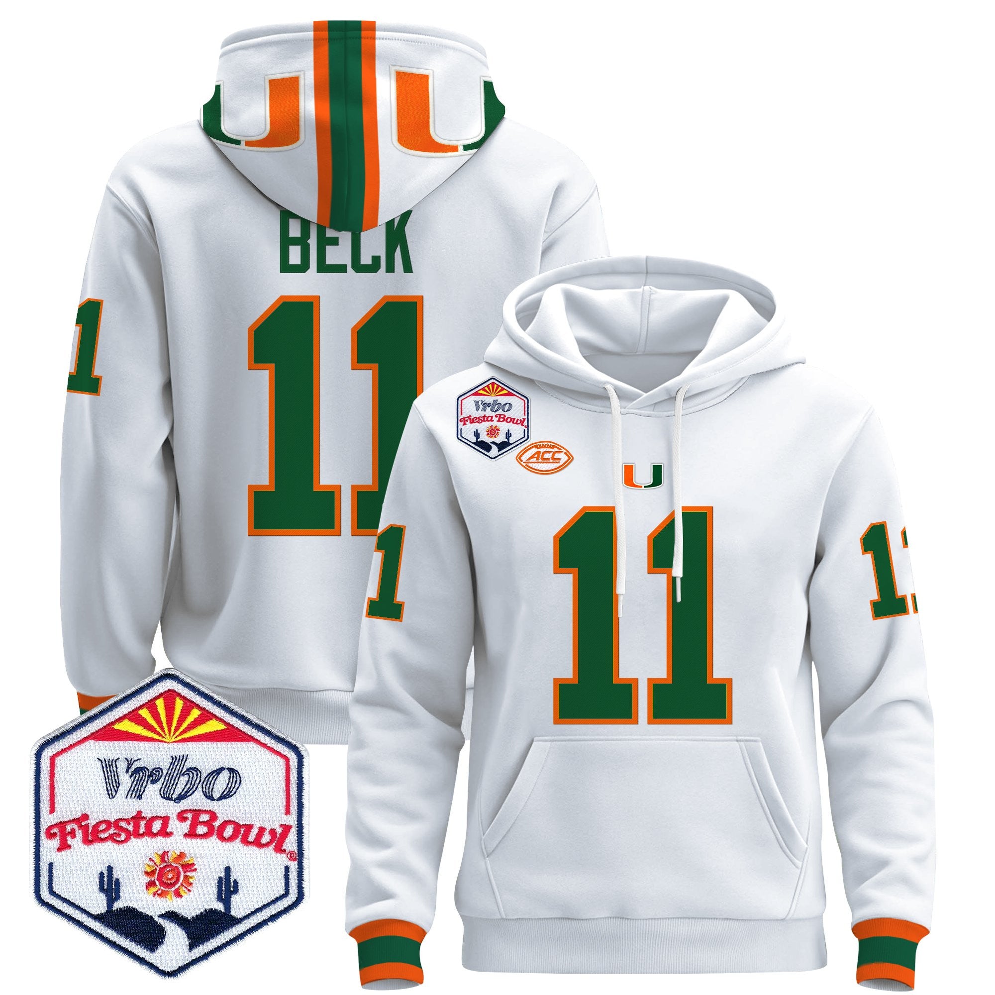Men's Miami Hurricanes 2026 The Fiesta Bowl Premium Pullover Hoodie - All Stitched