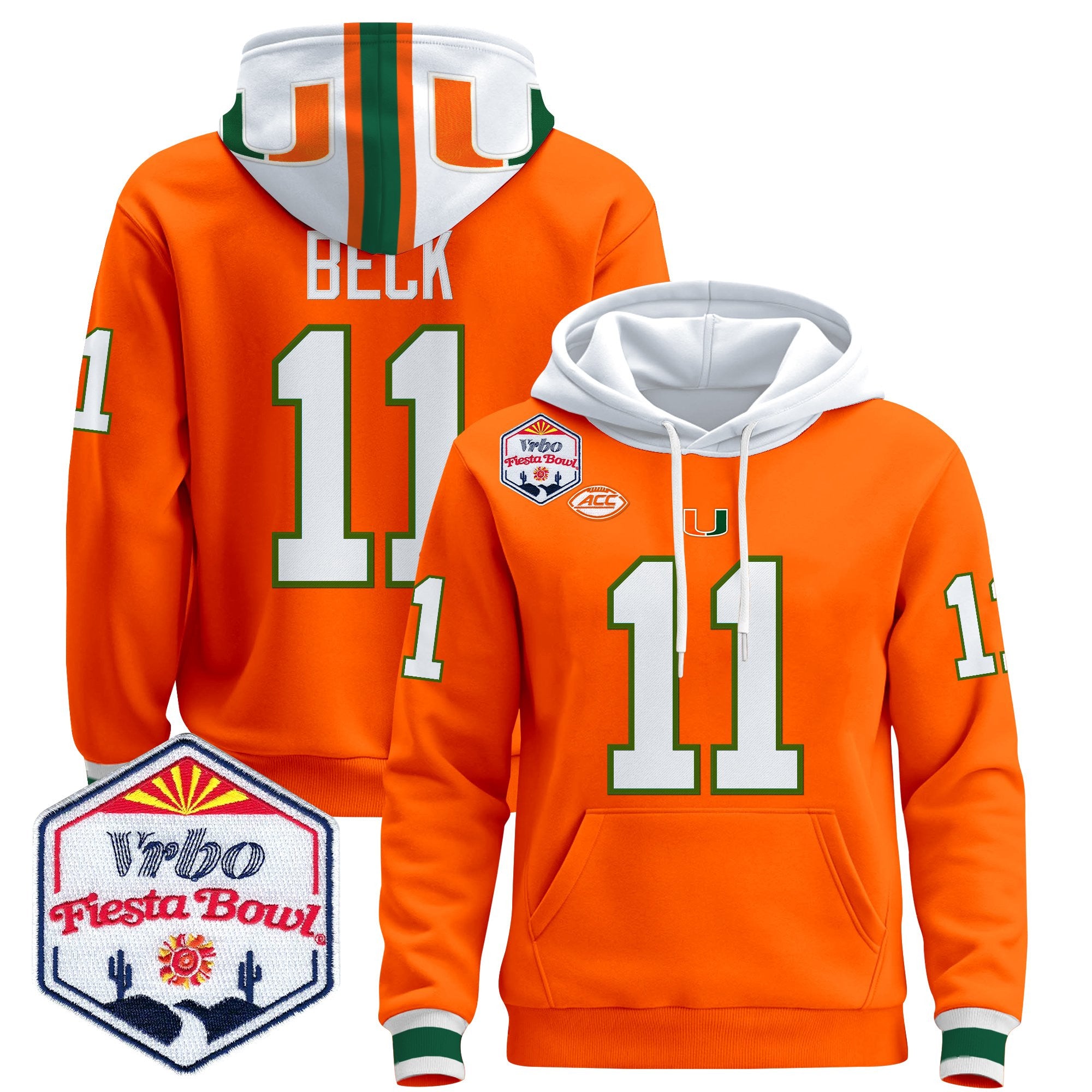 Men's Miami Hurricanes 2026 The Fiesta Bowl Premium Pullover Hoodie - All Stitched