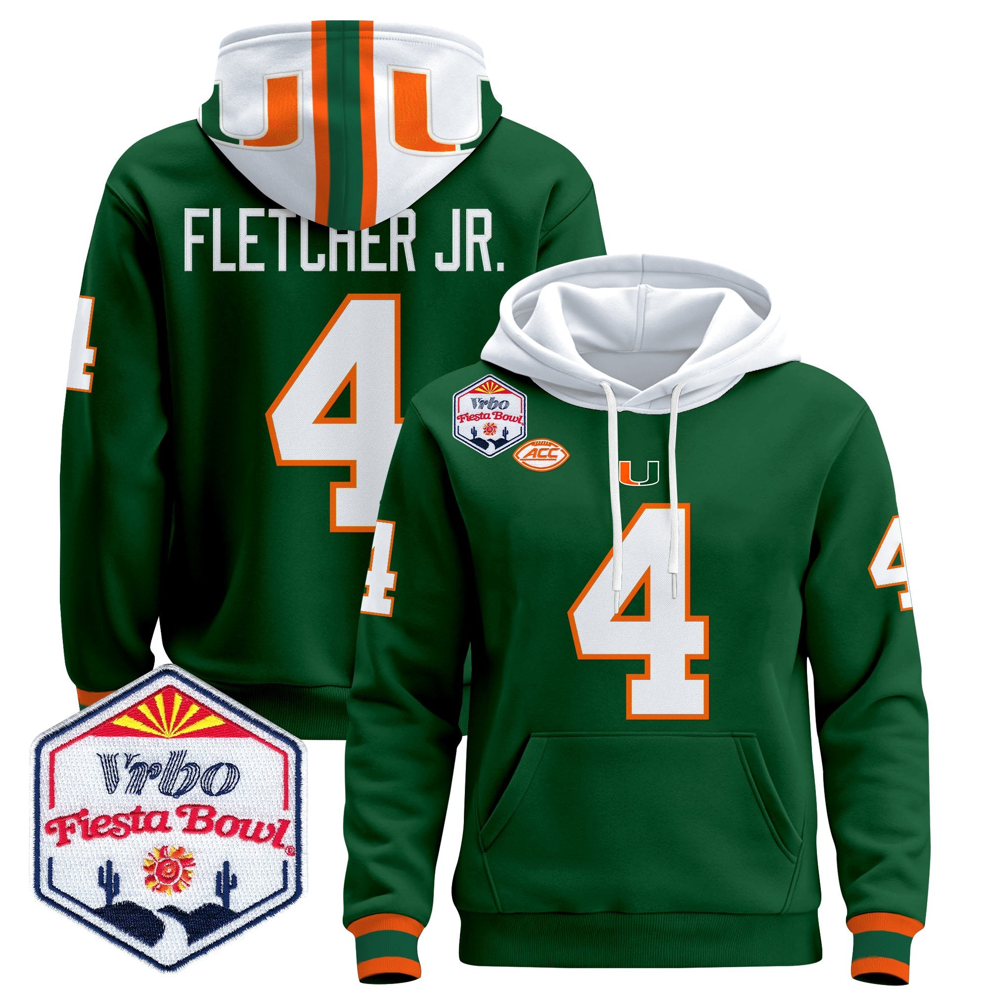 Men's Miami Hurricanes 2026 The Fiesta Bowl Premium Pullover Hoodie - All Stitched