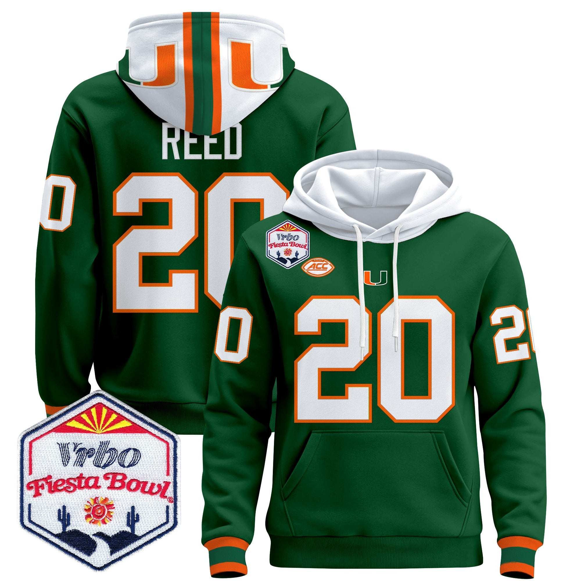 Men's Miami Hurricanes 2026 The Fiesta Bowl Premium Pullover Hoodie - All Stitched