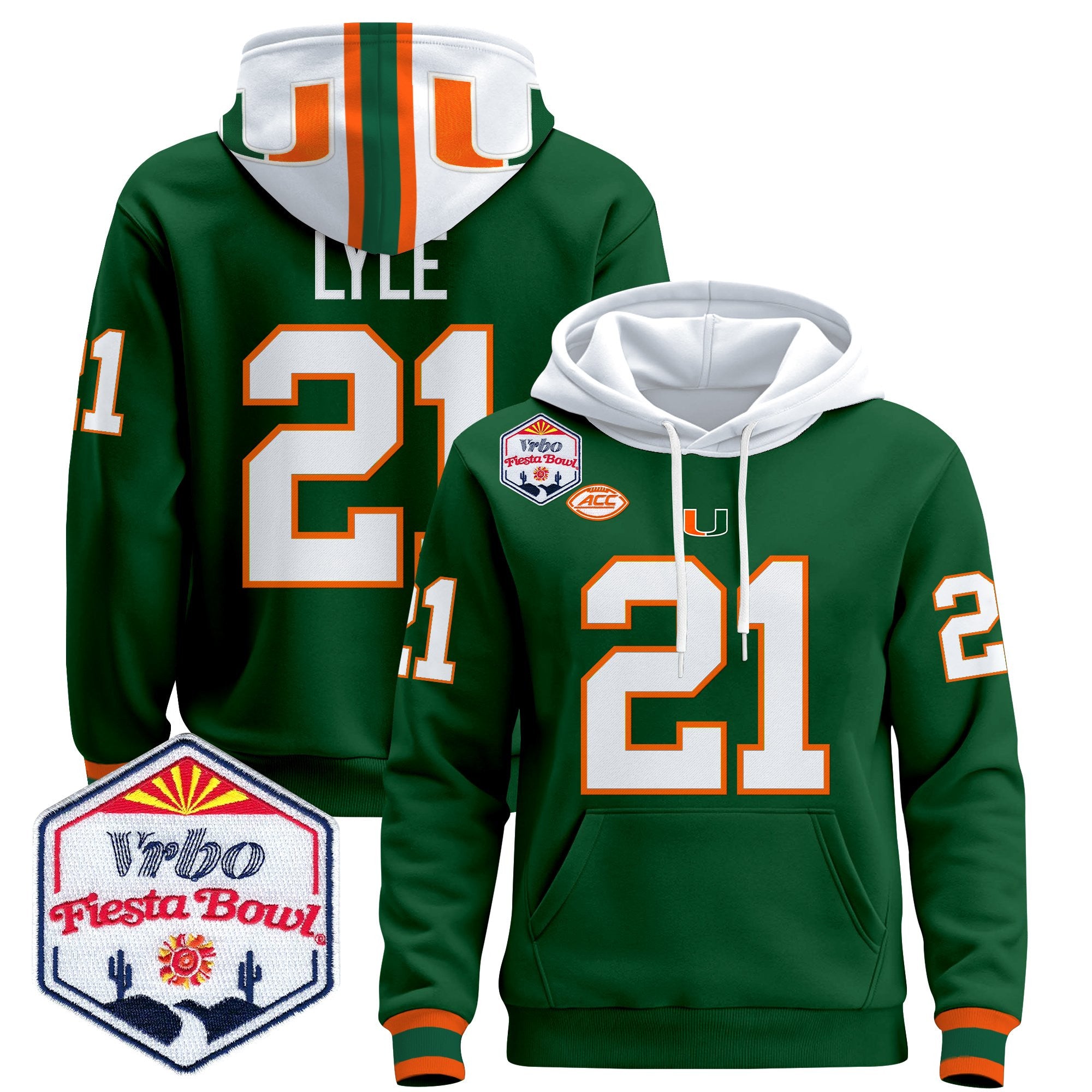 Men's Miami Hurricanes 2026 The Fiesta Bowl Premium Pullover Hoodie - All Stitched
