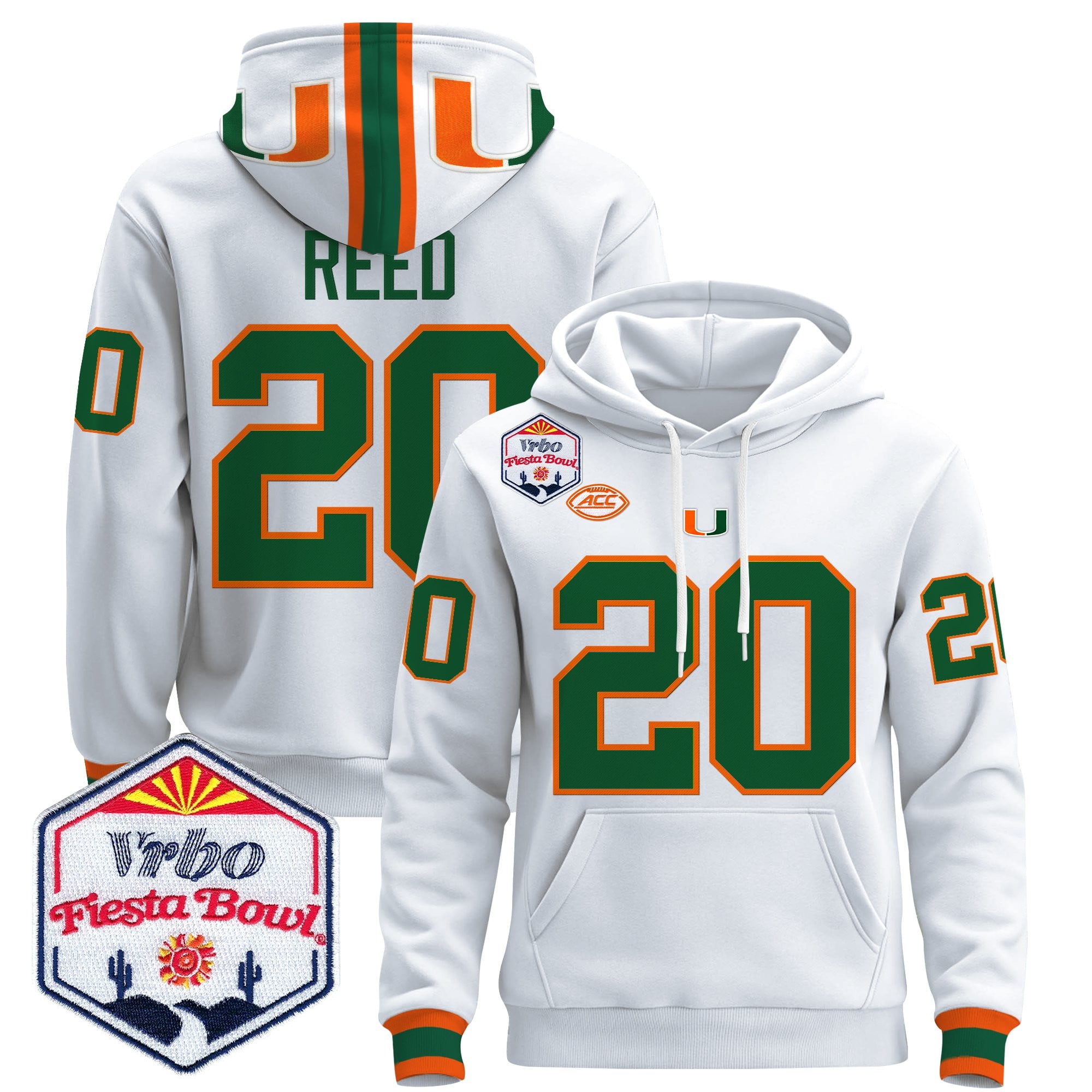 Men's Miami Hurricanes 2026 The Fiesta Bowl Premium Pullover Hoodie - All Stitched