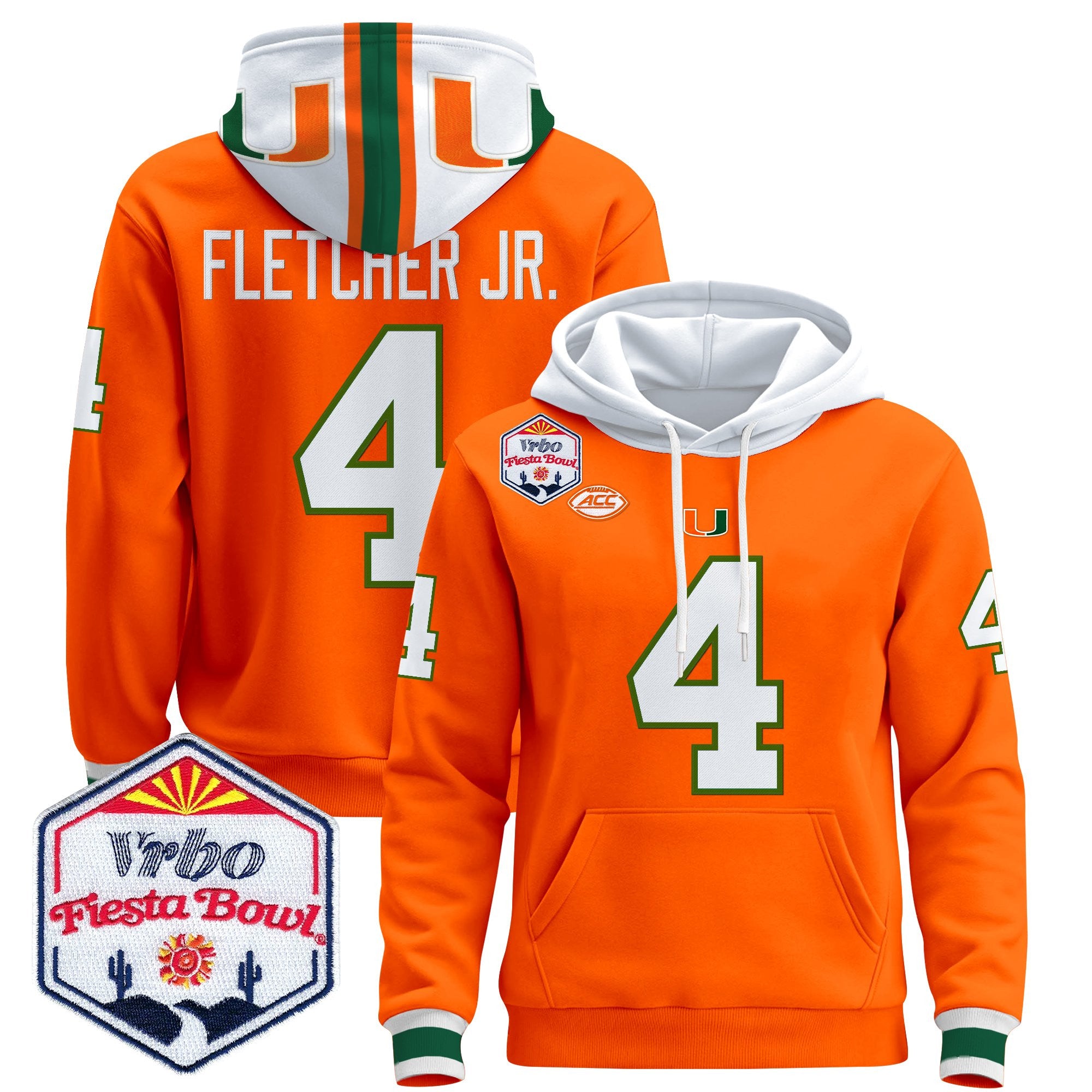 Men's Miami Hurricanes 2026 The Fiesta Bowl Premium Pullover Hoodie - All Stitched