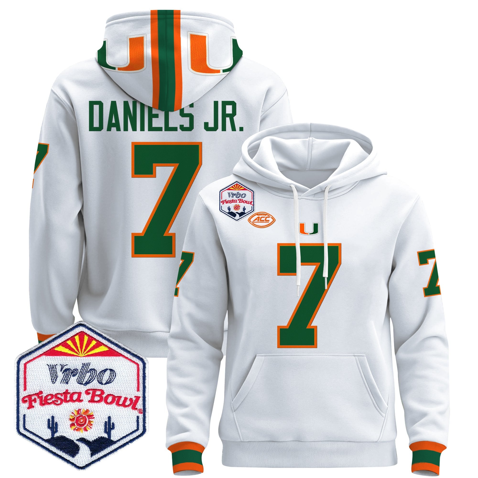 Men's Miami Hurricanes 2026 The Fiesta Bowl Premium Pullover Hoodie - All Stitched