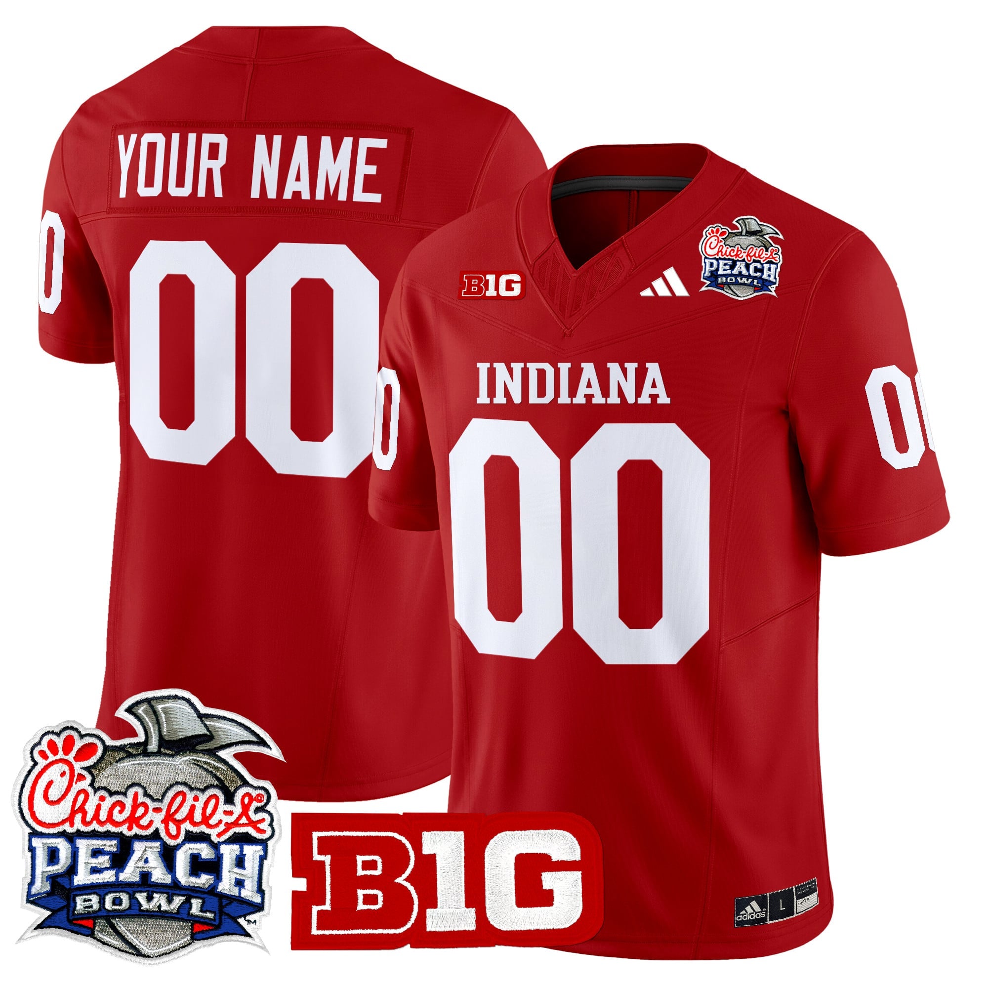 Indiana Hoosiers 2026 Peach Bowl Vapor Limited Custom Jersey V2 - All Stitched
